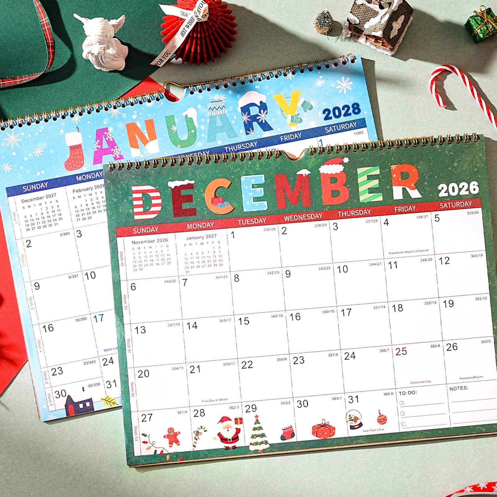 Wall Calendar 2026-2027 – Calendar, 24-Month Green 3