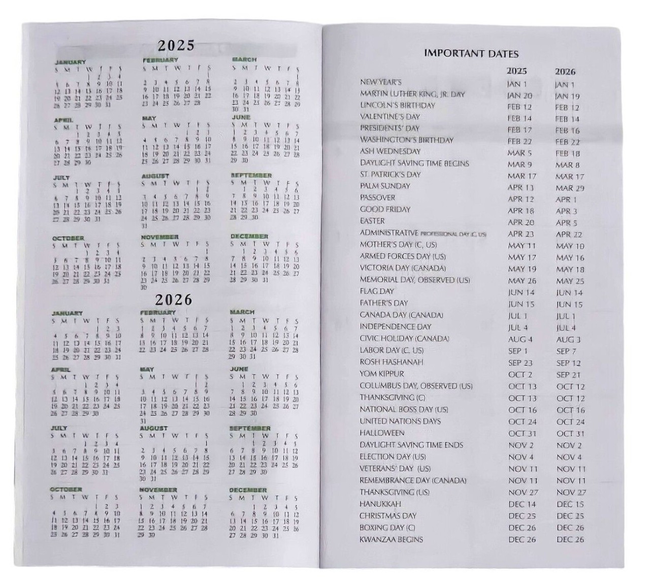 2025 – 2026 monthly pocket size planners – 4 in x 6.5 in – choose your planners
