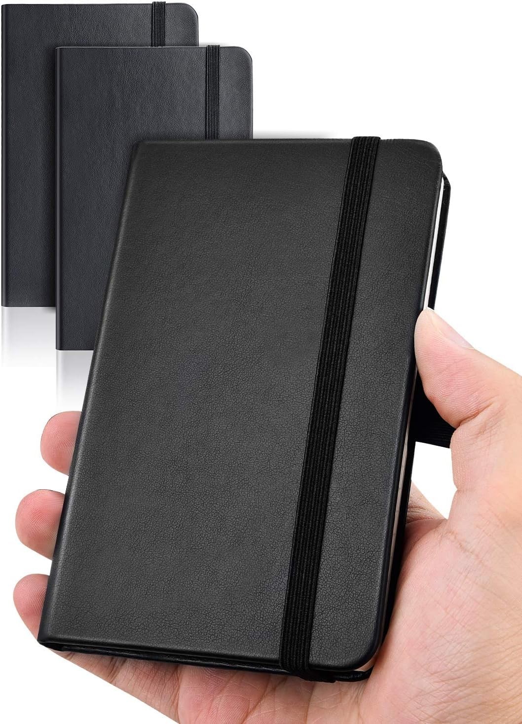 Elegant Black Pocket Notebook Set – Business, Study & Travel Companion, 2 Count