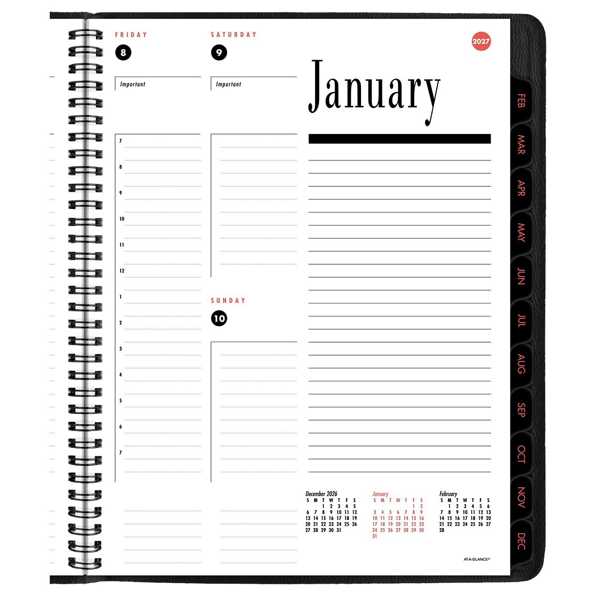 2026 At-A-Glance 70-864-05 Weekly Monthly Appointment Book, 8-1/2 x 11″