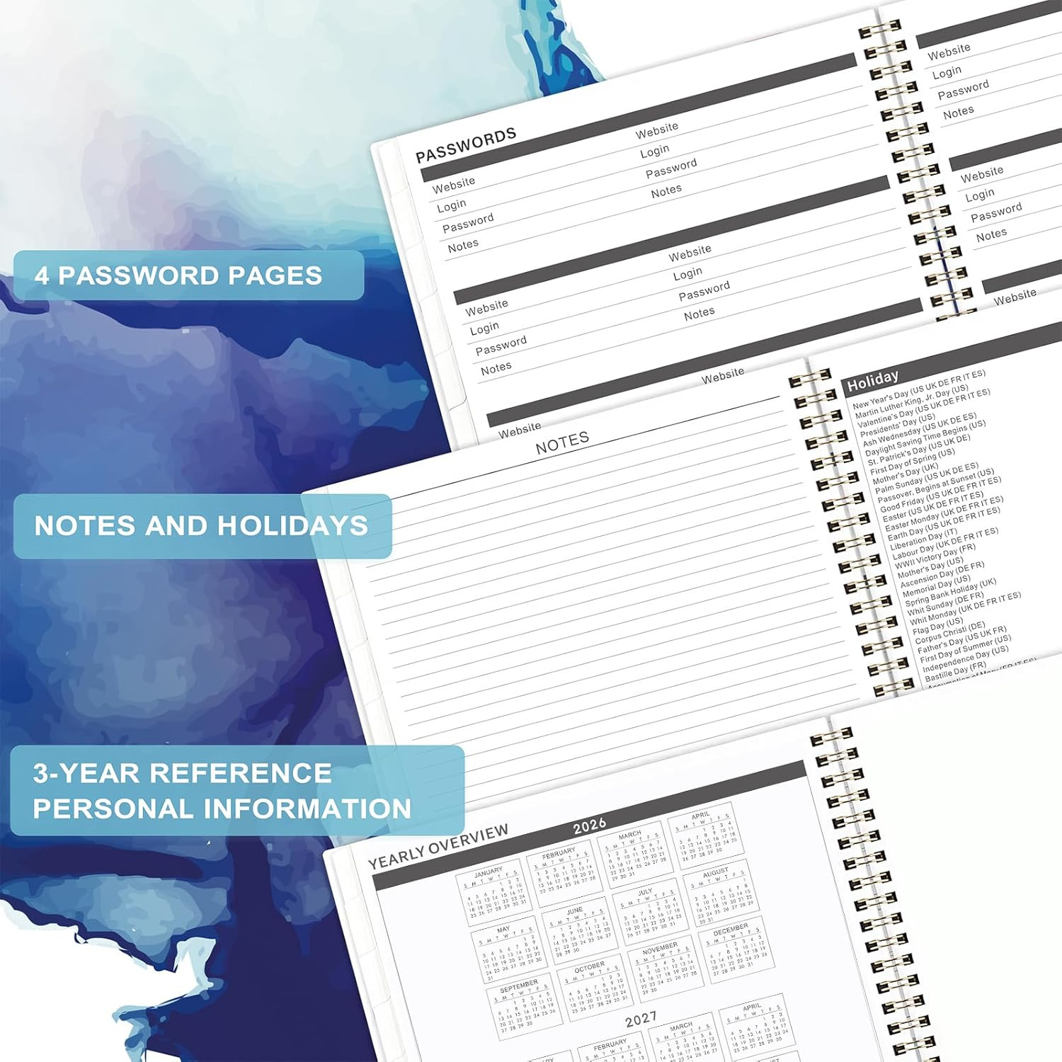Monthly Planner 2026-2028 – 2 Year Planner 2026-2028, July 2026 – June 2028, 9″