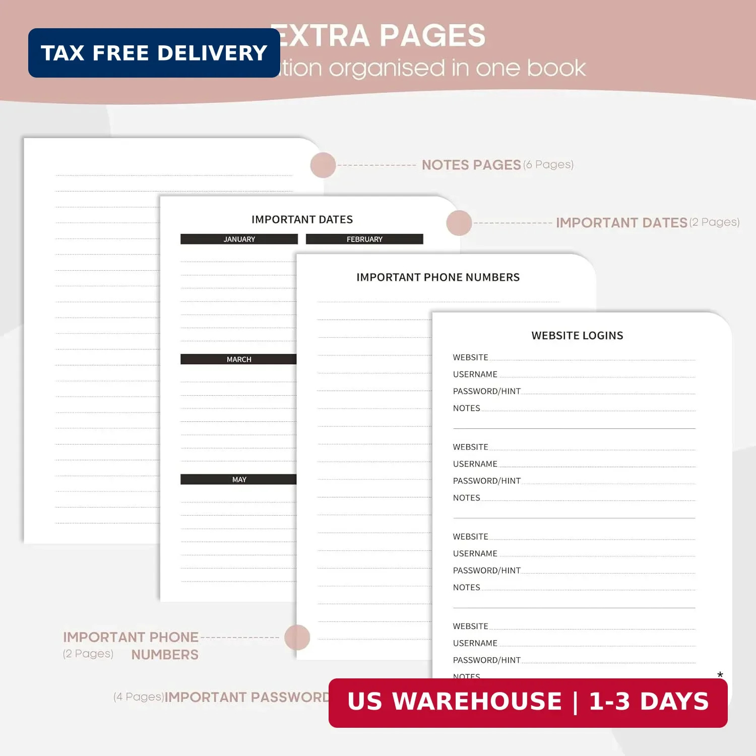 Taja Address Book with Alphabetical Tabs,Hardcover Address Books Large Print for