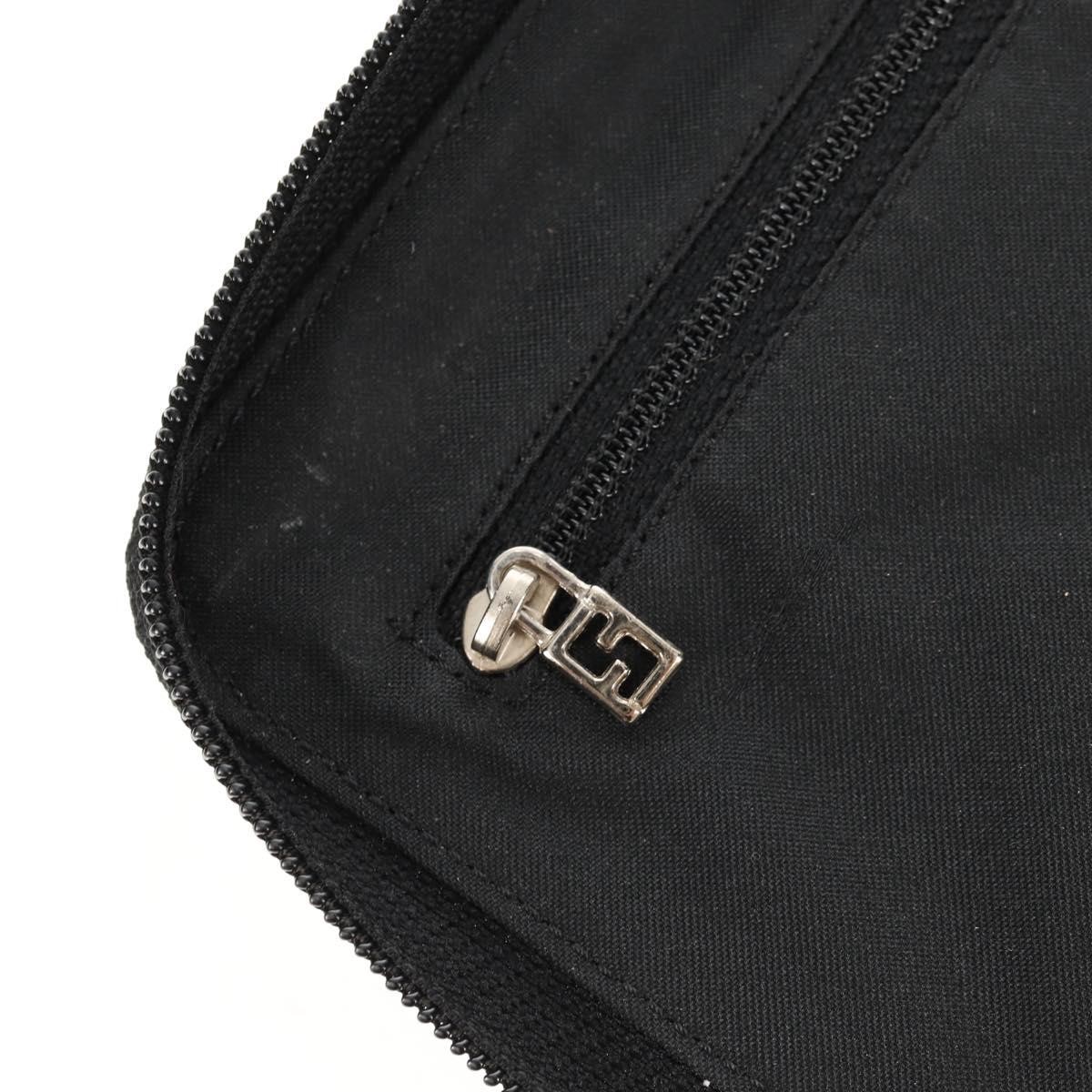 FENDI Zucca Canvas Planner Black Silver Auth 153661V