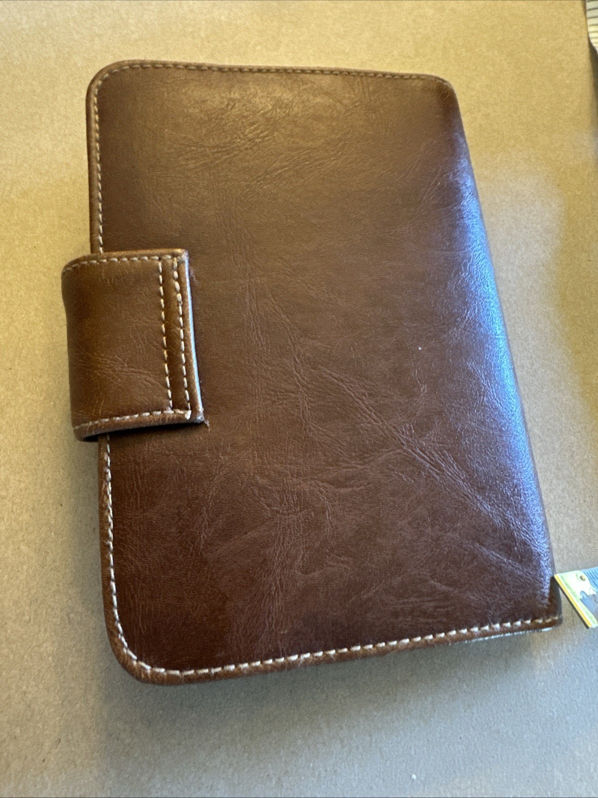 Rosetti Brown Faux Leather 6-Ring Pocket Planner Organizer Wallet 6”x4” No Box ￼