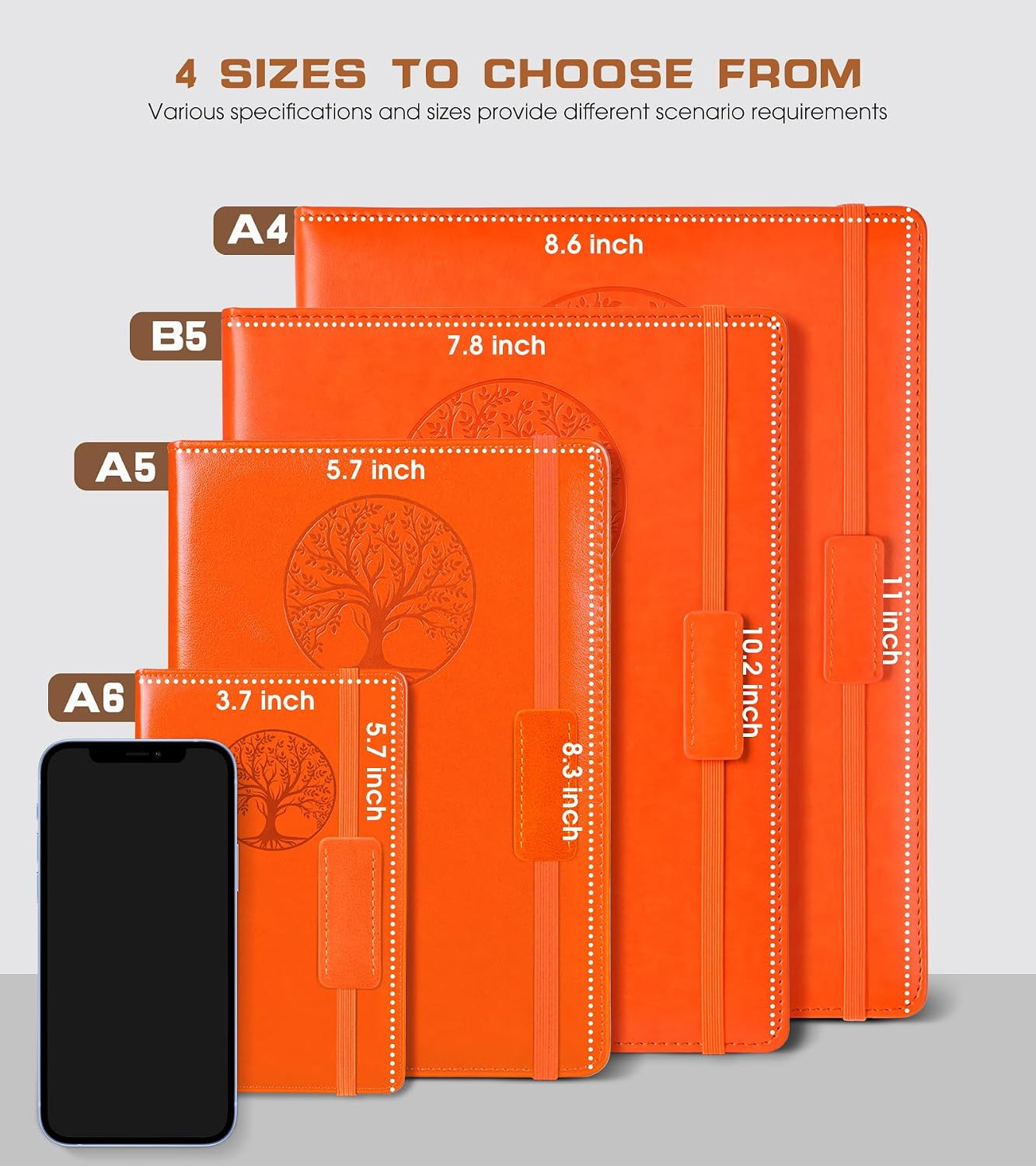 Leather Journal Notebook,256 Thick Lined Pages,Hardcover 5.7″×8.3″ | Vintage Jou