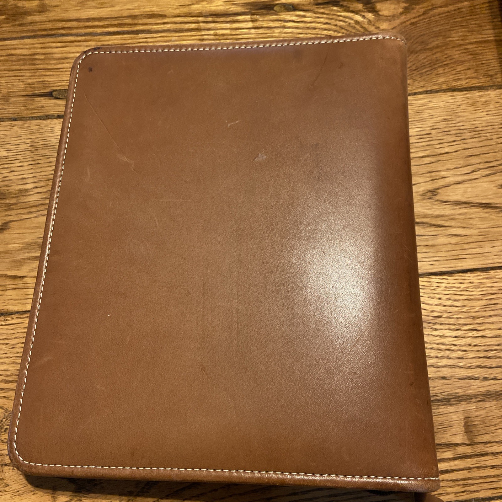VTG Brown Leather Planner Binder 7-Ring -1.5″ DeVinci Hand Crafted