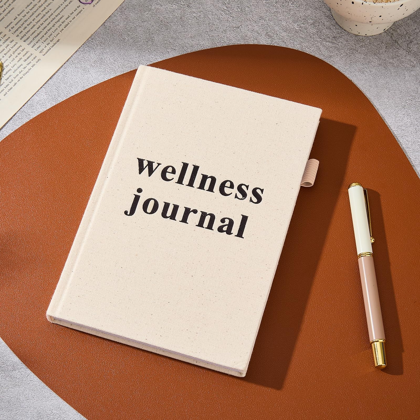 Wellness Journal Planner- Gratitude & Mindset Mental Health A5, khaki
