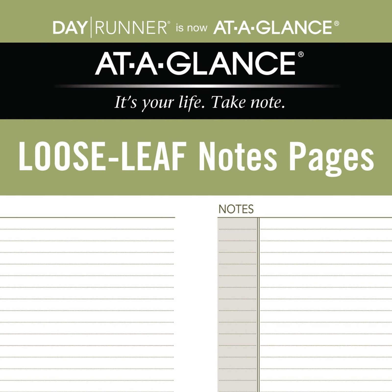 AT-A-GLANCE Day Runner Notes Pages, 87228 DAY-TIMER, Desk, WHITE-CREAM
