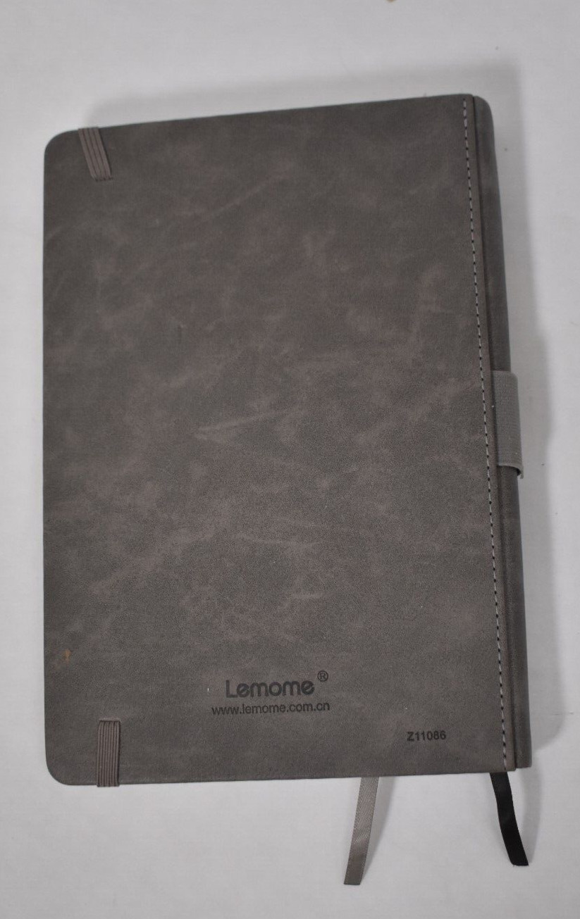 18 Month 2024-25 Diary Journal Notebook Hardcover Gray w Ribbon Marking