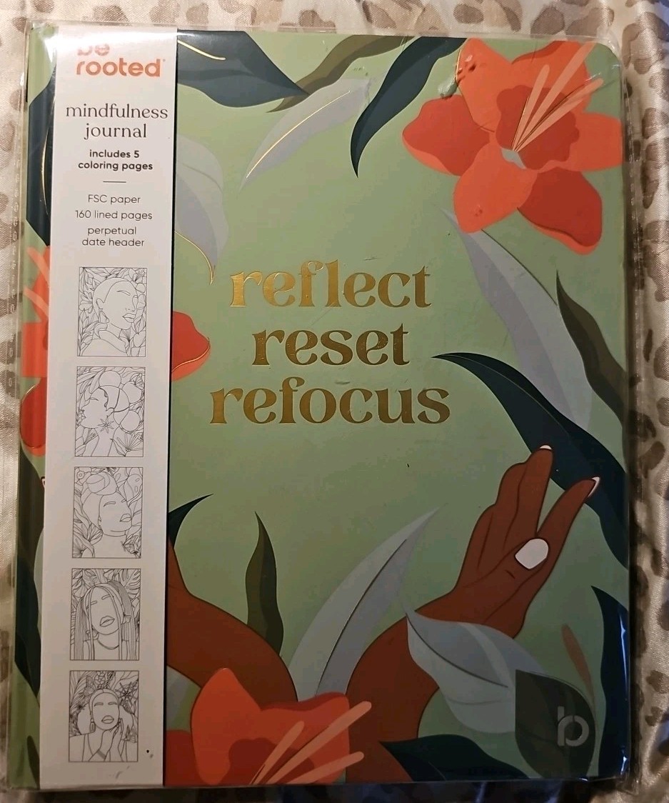 Be Rooted Mindfulness Journal With Coloring Pages Reflect Reset Focus Black Hist
