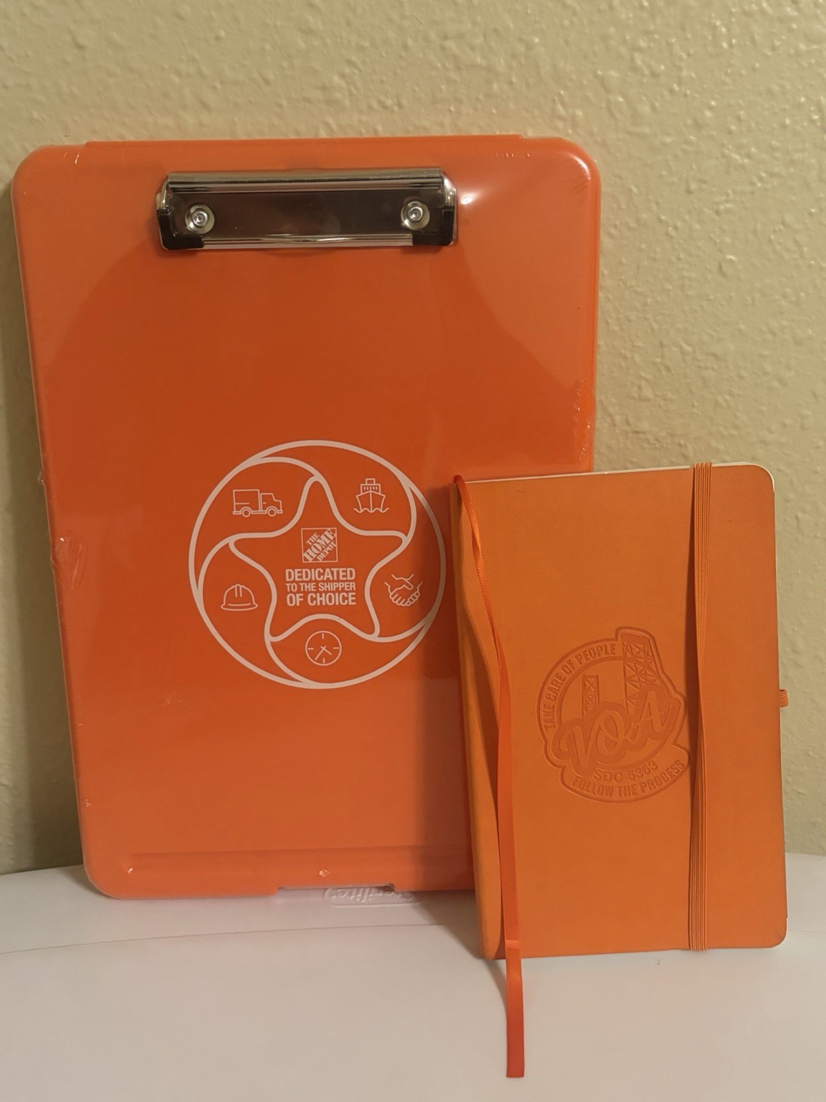 Home Depot Orange Clipboard + VOA Notebook New Clipboard Sealed Blank Planner