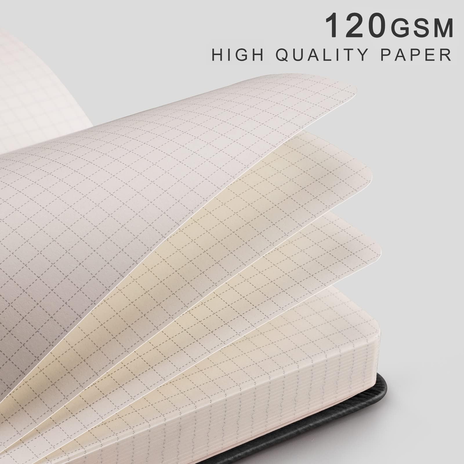 Graph Paper Journal, A5 Size 256 Pages, Hard Cover, Black