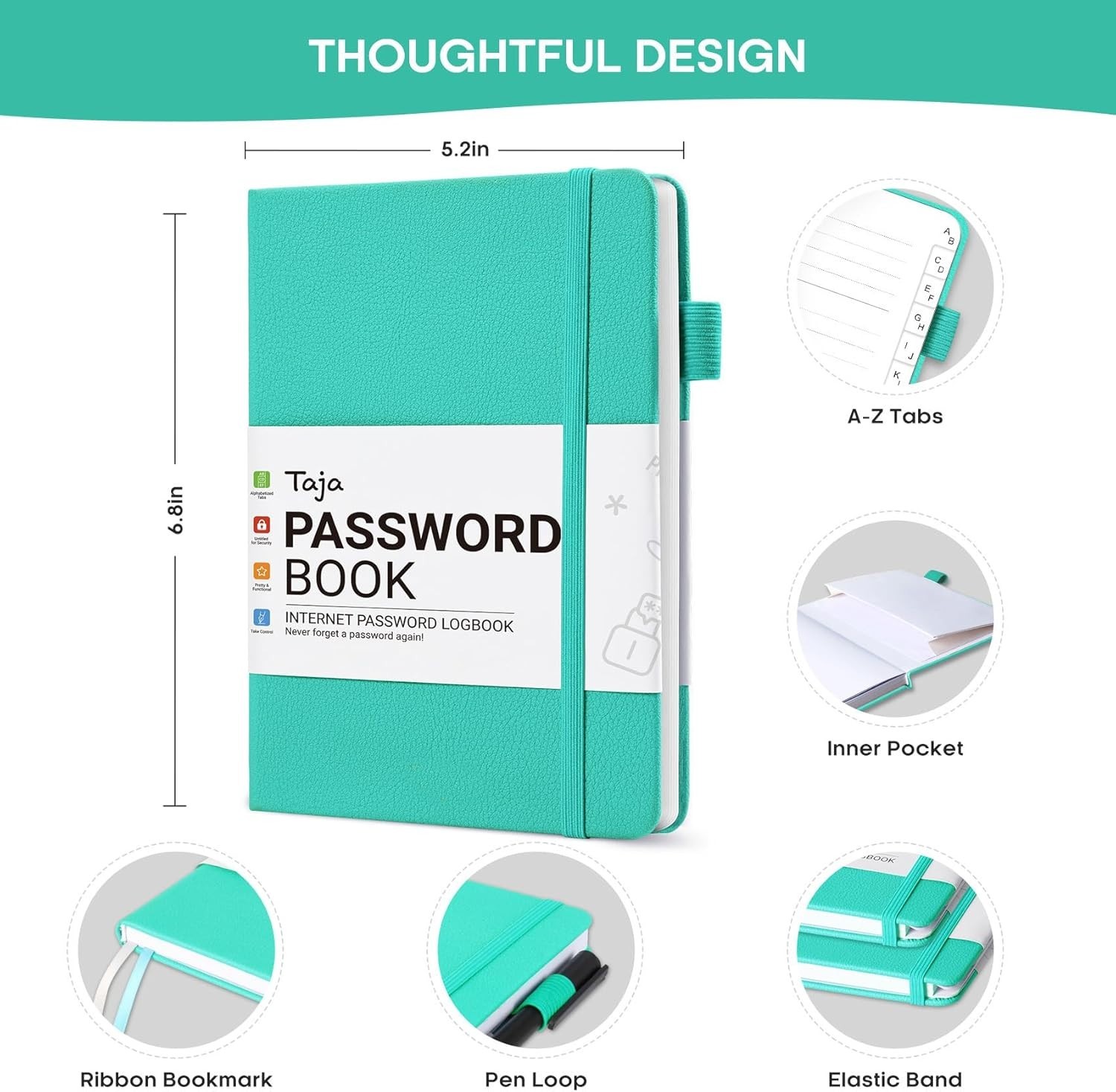 Elegant Password Notebook for Seniors – 136 Pages for Secure Password Management