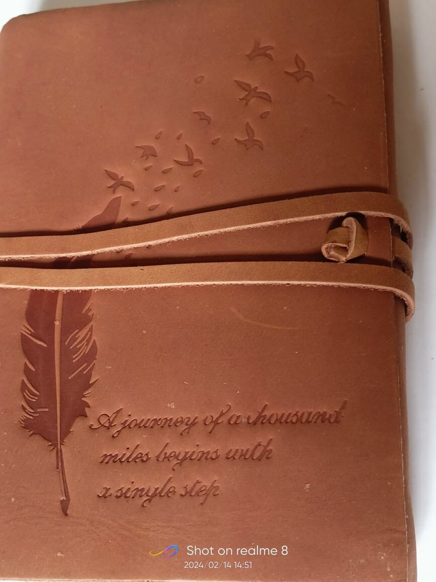 Leather Journal Handmade Leather bound Writing Notebook Custom Recycled Paper fs