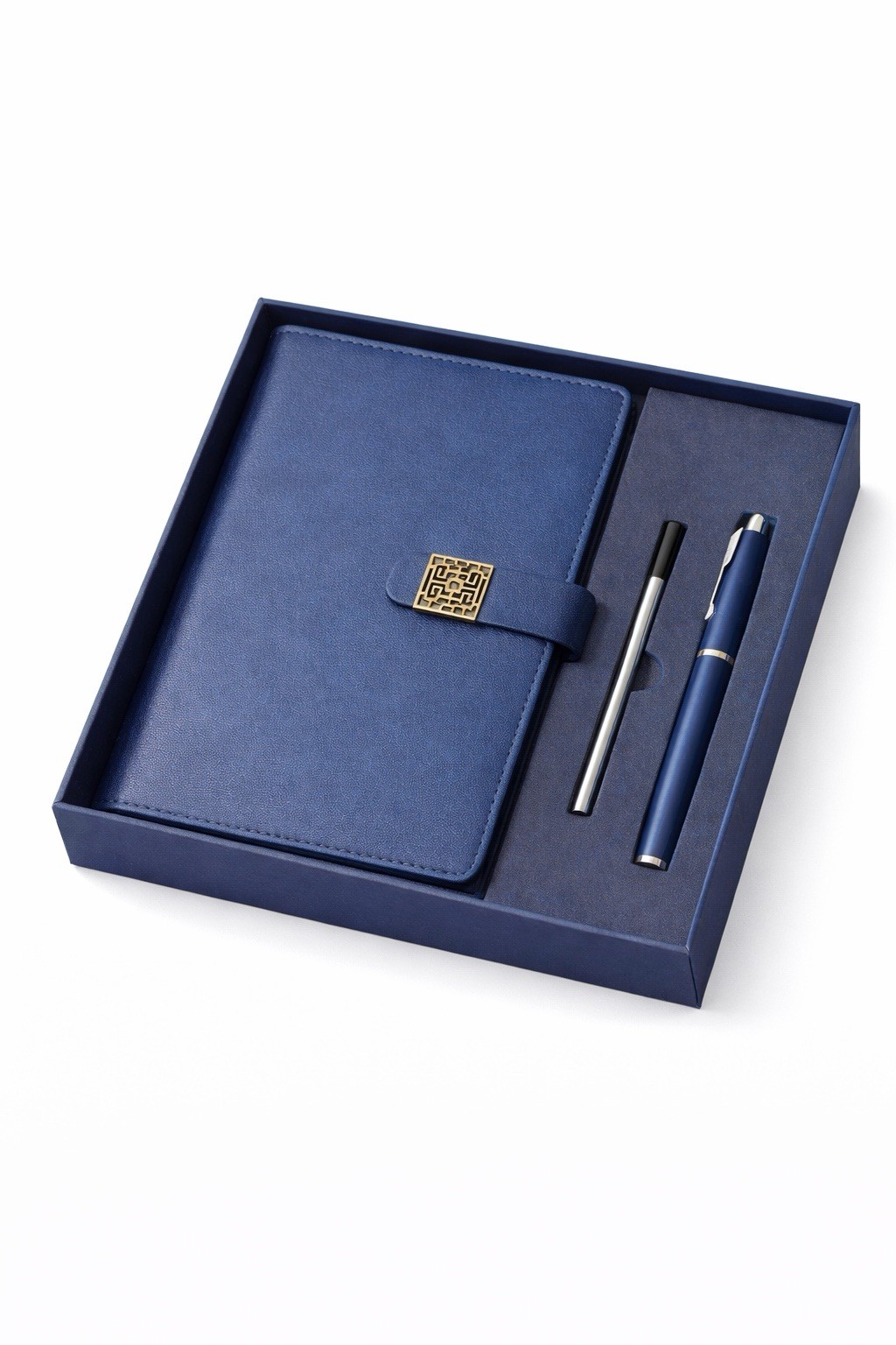 Faux Leather Blank Journal and Pen Gift Set, Assorted Colors