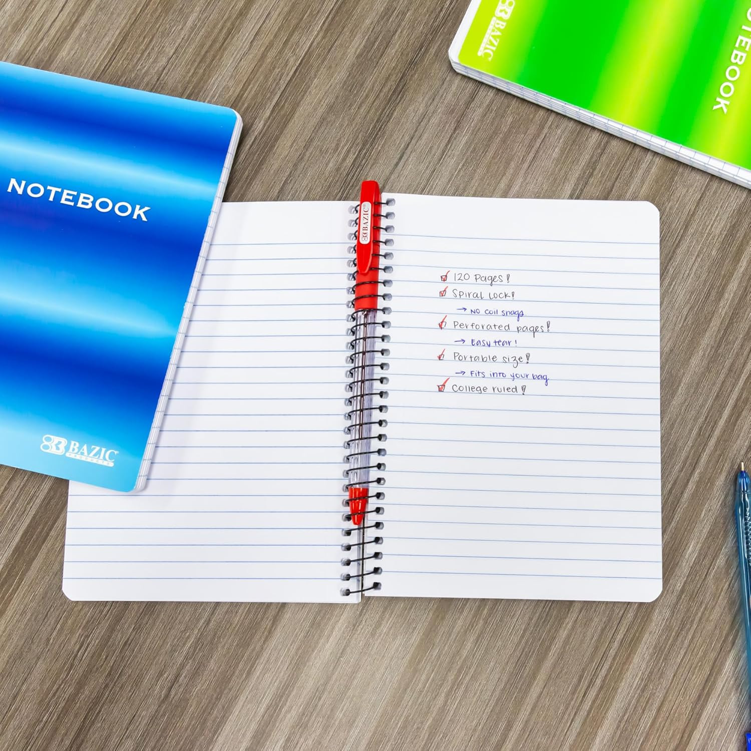 BAZIC 120 Ct. 5″ X 7″ Personal/Assignment Spiral Notebook