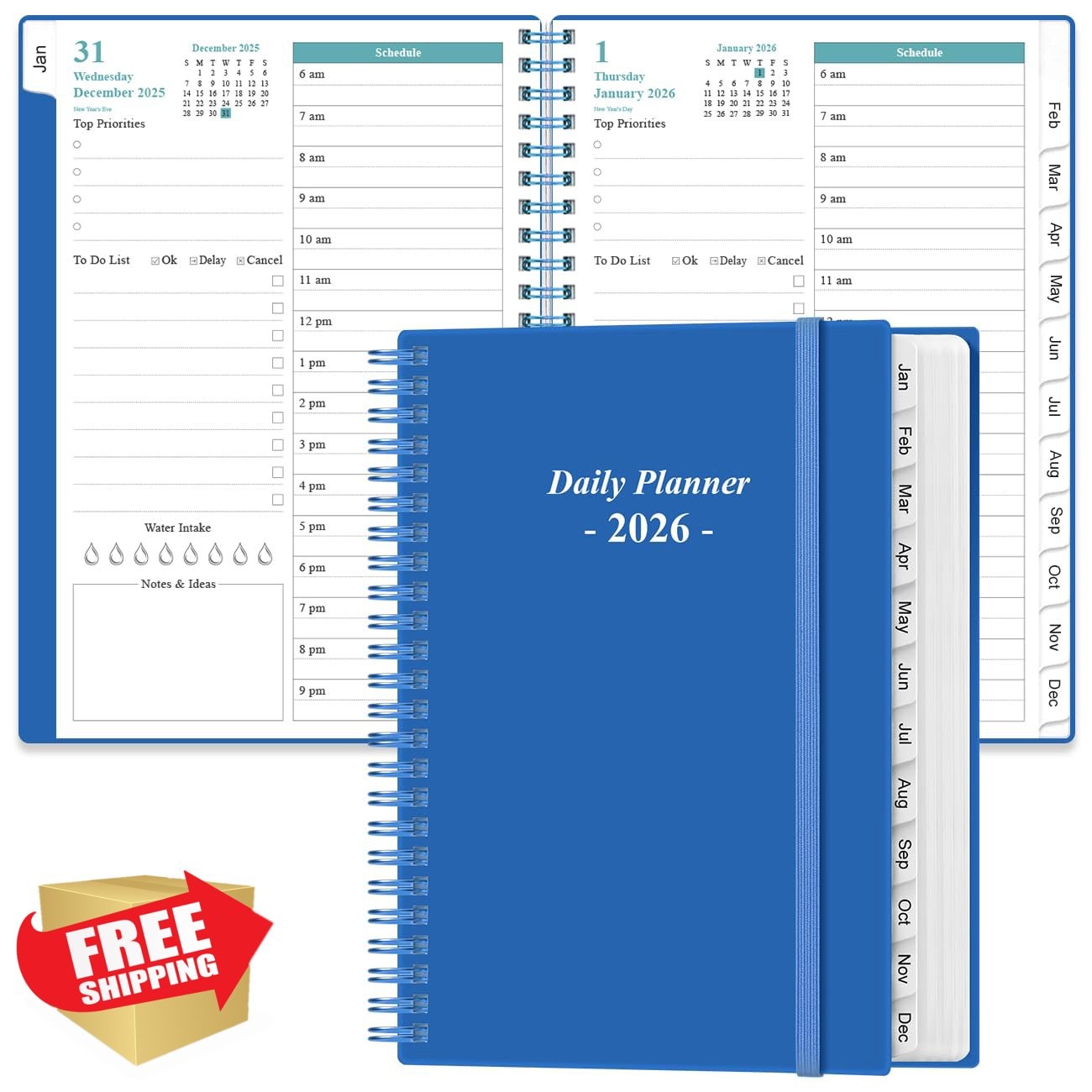 Yaridar 6.4″x8.5″ Blue Planner 2026
