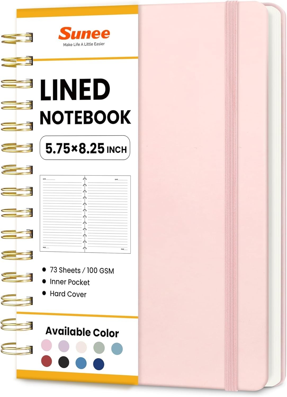 Journaling Notebooks, A5 Lined Spiral Notebook for Women, 146 Pages College R…