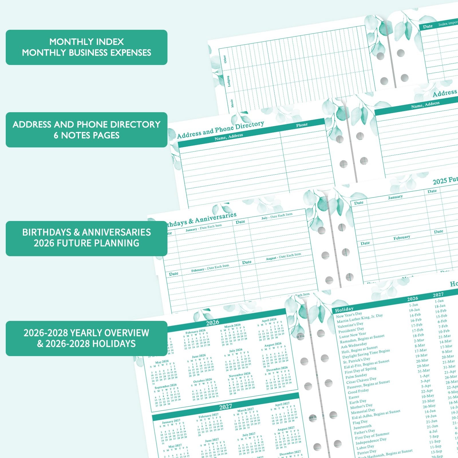 Planner Refills – 2026 Planner Refills, January 2026 – December 2026, 2 Page