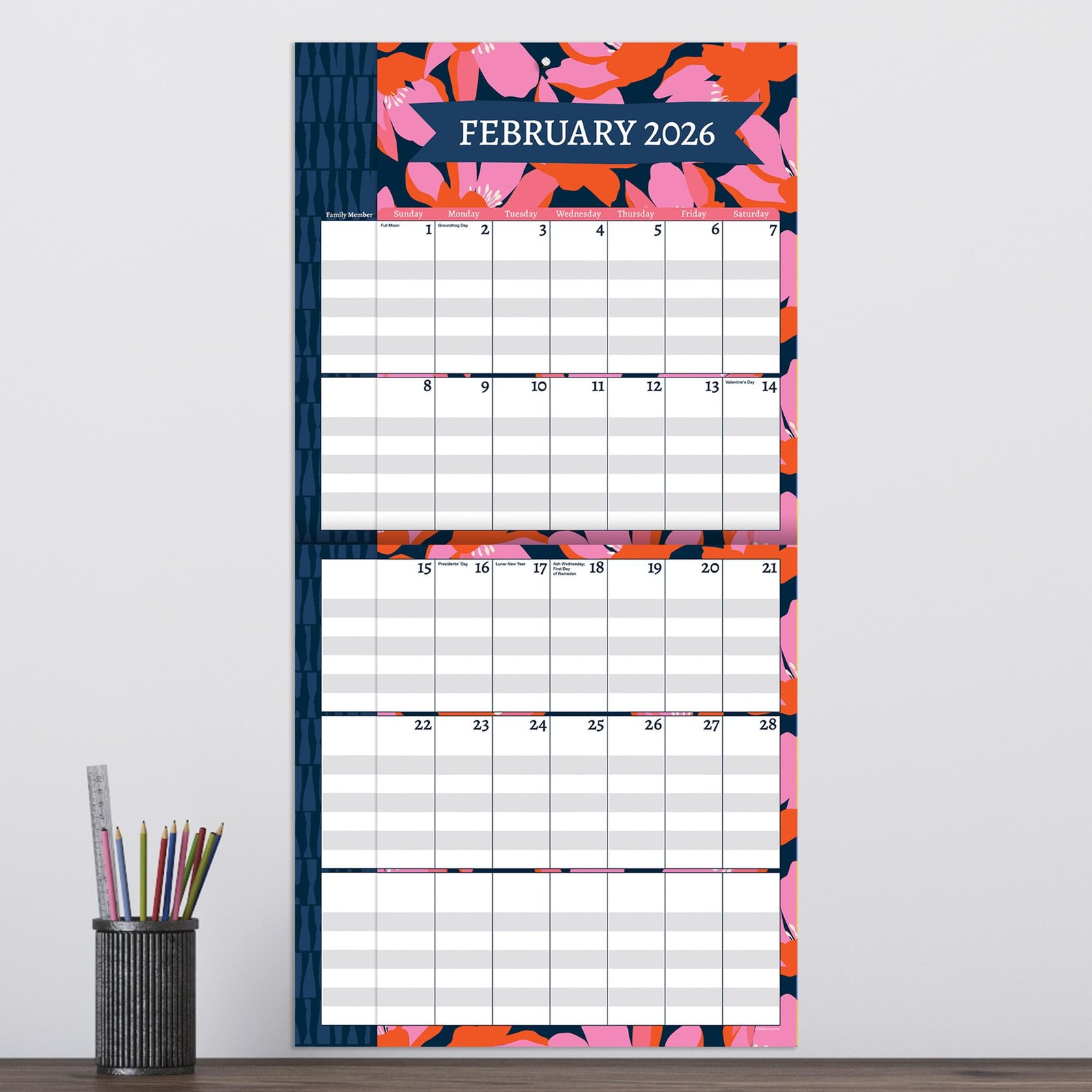 TF Publishing 2026 Mom’s Manager Wall Calendar – Large Grids for Wall, Multi