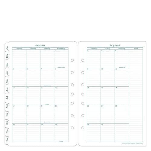 Ring-Bound Planner Refill – Two Pages Per Day, Classic Size, Jul 2026 – Jun 2027