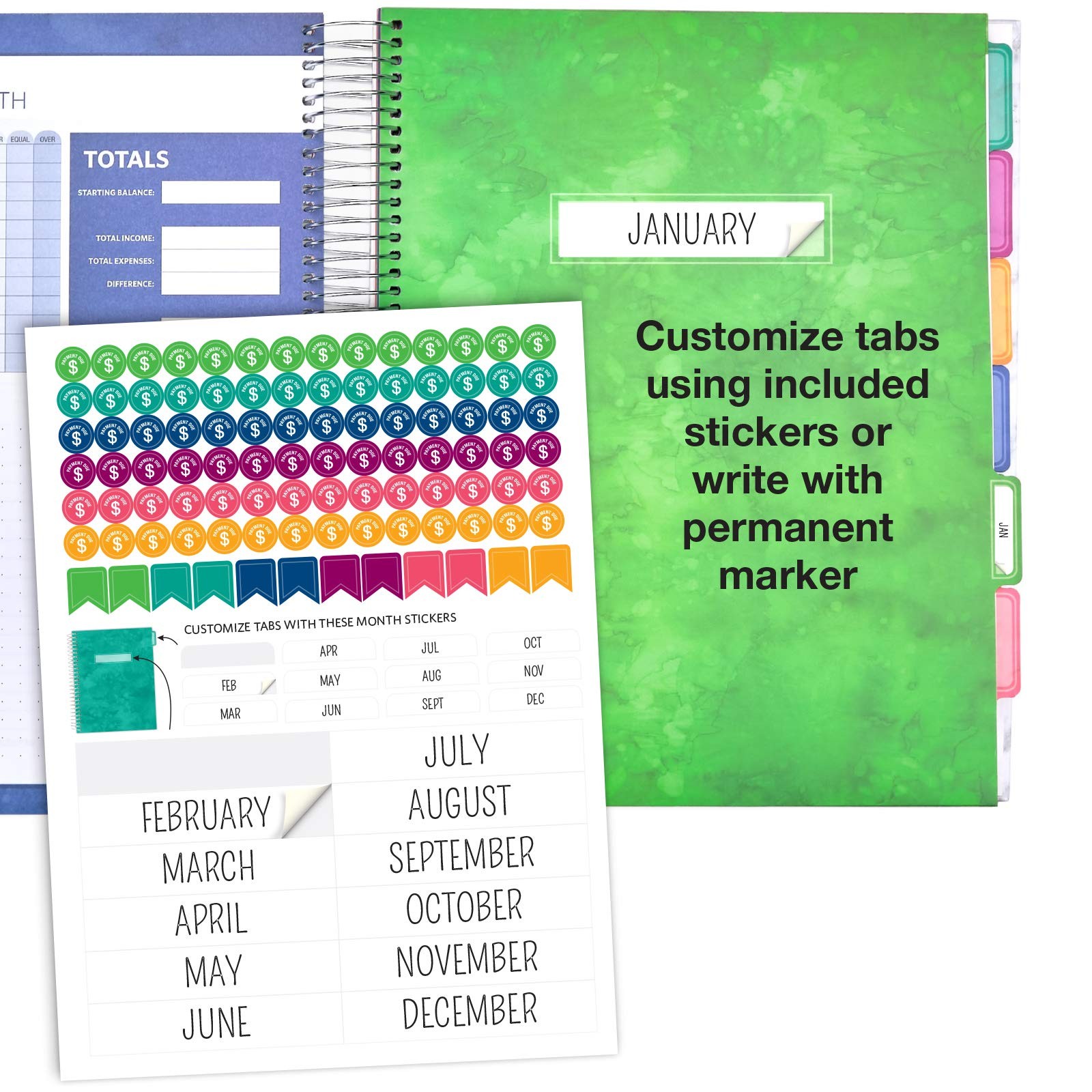 Global Printed Products Budget Bill Organizer 12 Envelopes And Pockets. Expense