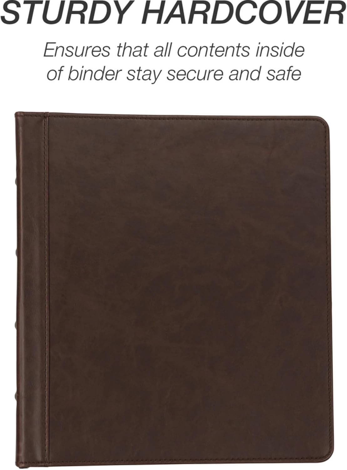 Elegant Vintage Leather 3 Ring Binder Holds 200 Sheets | Professional Organizer