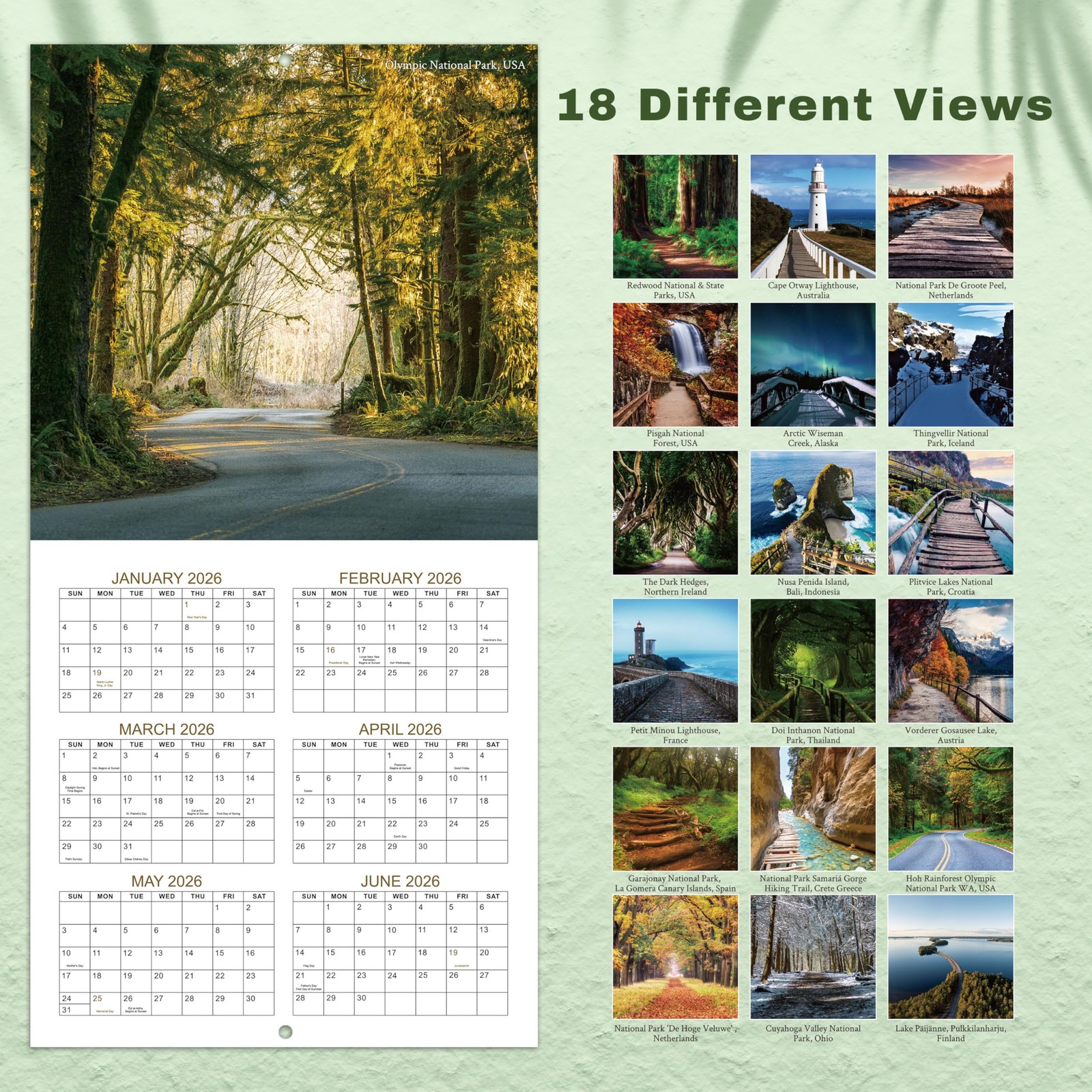 Calendar 2026-2027 – Wall 18 months from Jul. 2026 – Blue