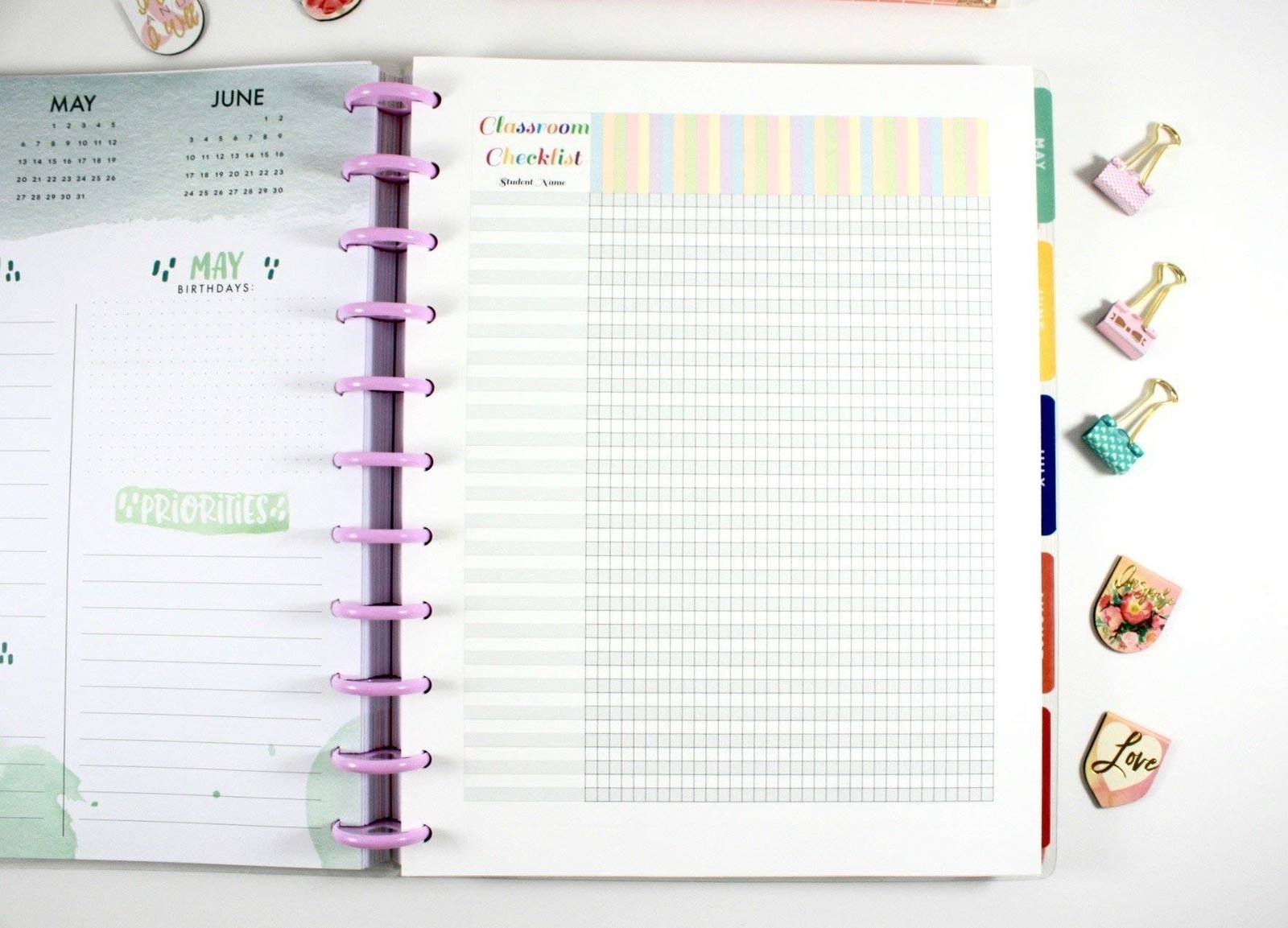 Classroom Checklist Refills for 11-Disc Letter Size Small, Multicolor