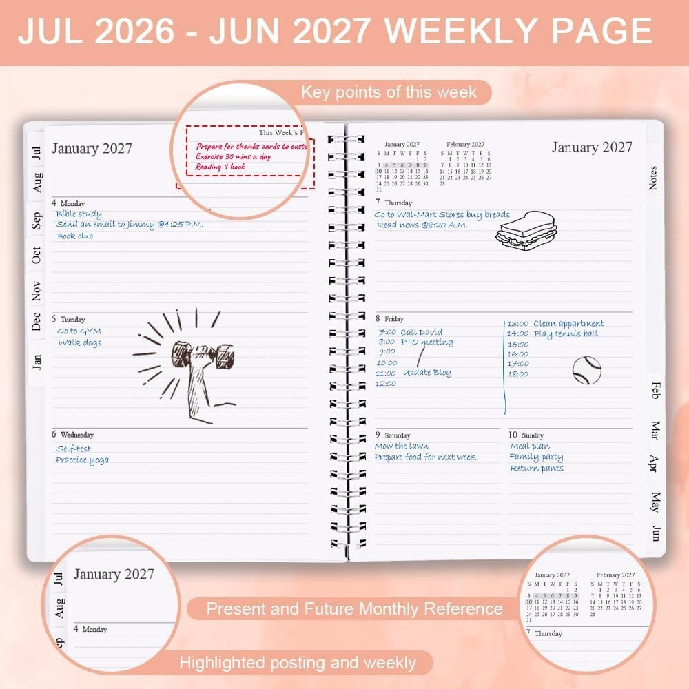 Durable 2026-2027 Planner with Flexible Cover – Ideal for Schedule Organization
