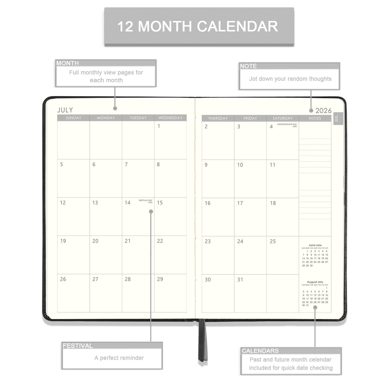 Planner 2026-2027 – Planner, JULY 2026 – JUNE 5.75″ X 8.25″, blue