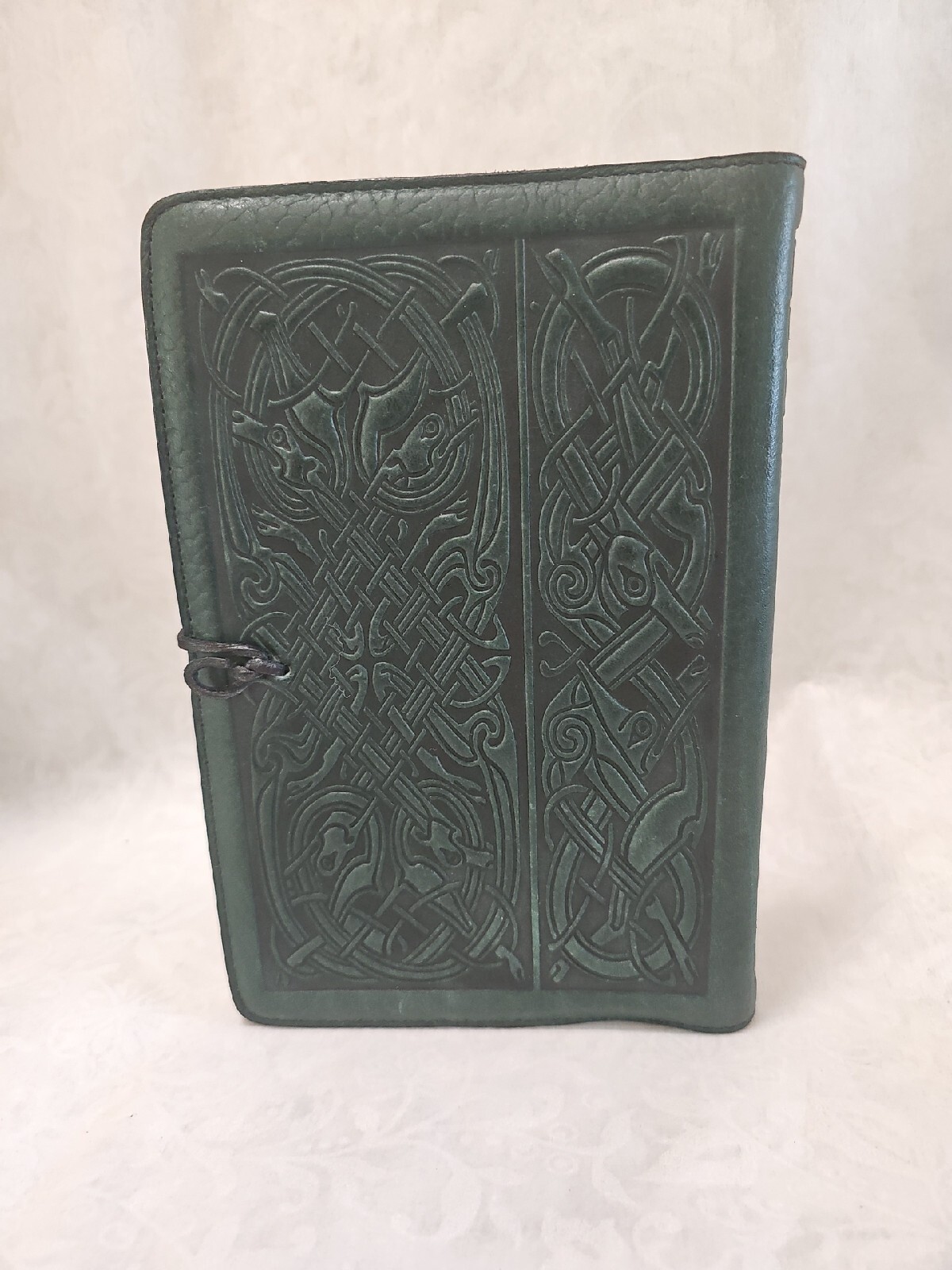 Oberon Design Leather Book Journal Cover 6″ x 9″ Celtic Hunter GREEN