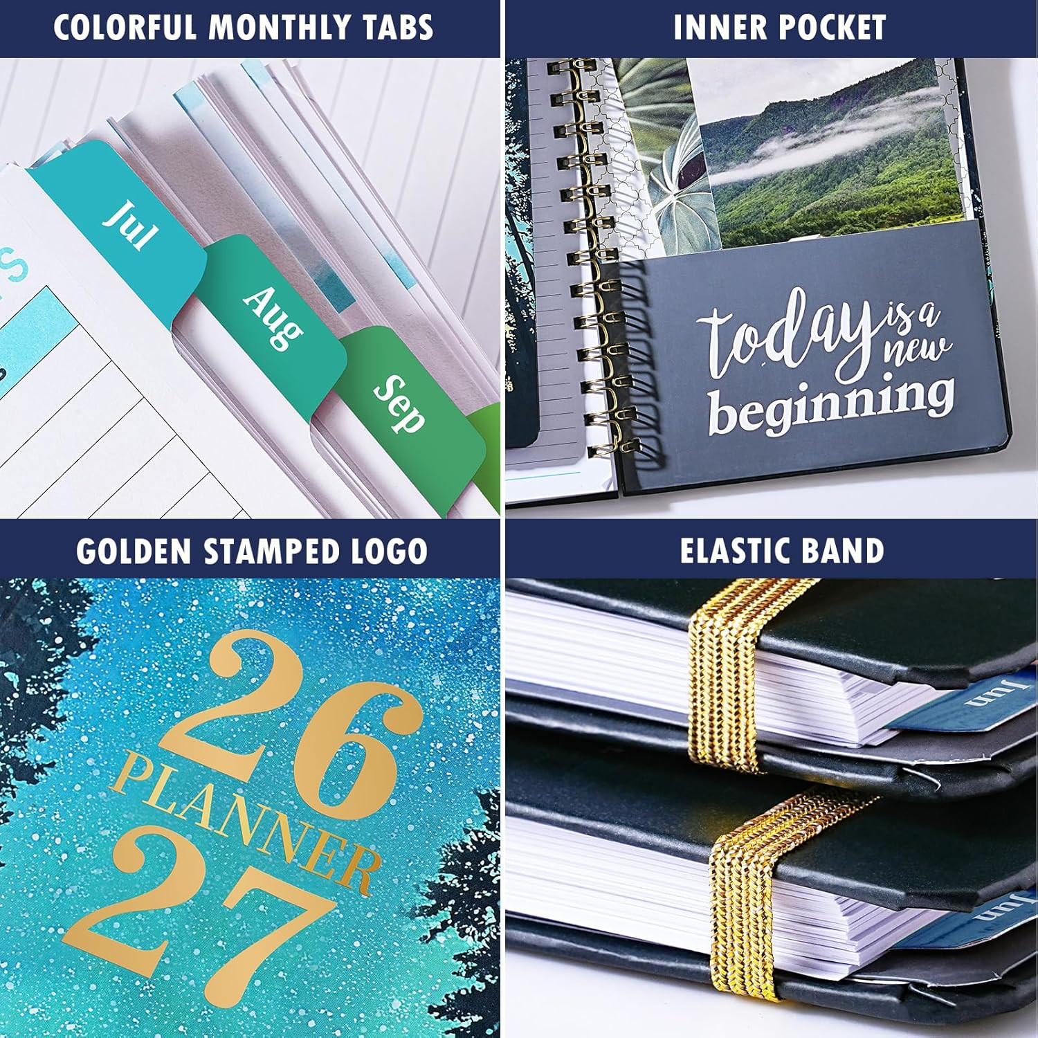 2026-2027 Academic Planner Weekly Monthly 6.4″ x 8.5″ Colorful Tabs