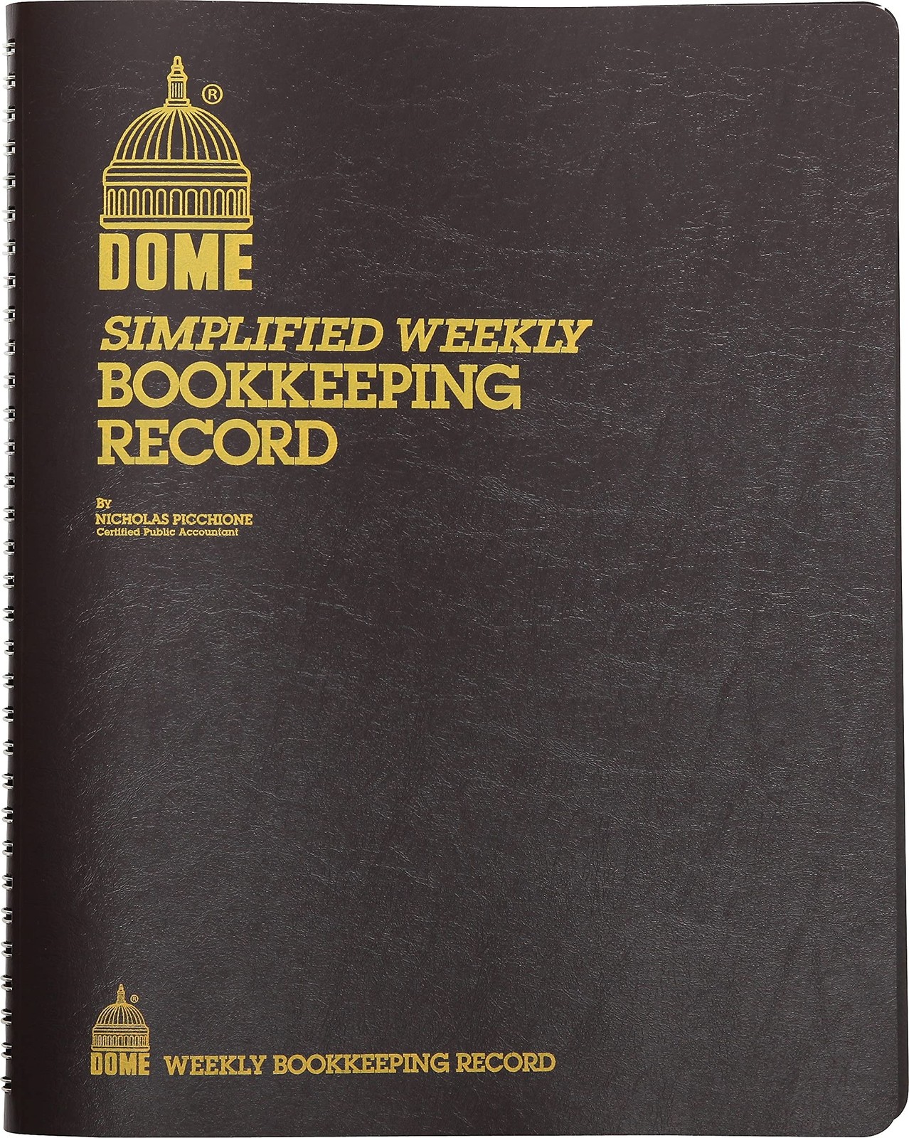 Dome 600 Bookkeeping Record, Brown Vinyl Cover, 128 Pages, 8 1/2 x 11