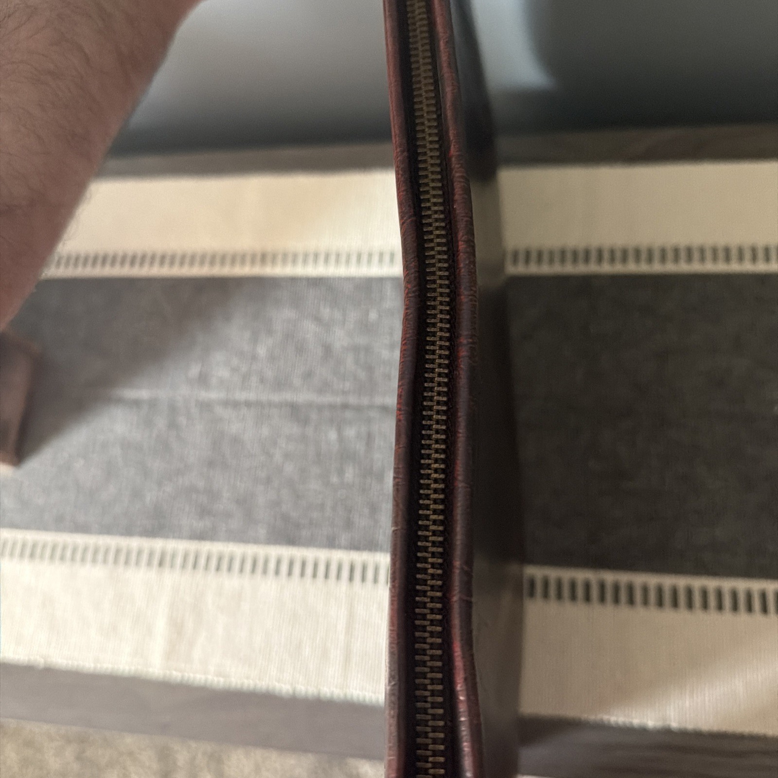 Vintage Dr. Pepper Leather Portfolio Folder Brown with Zipper 16×11