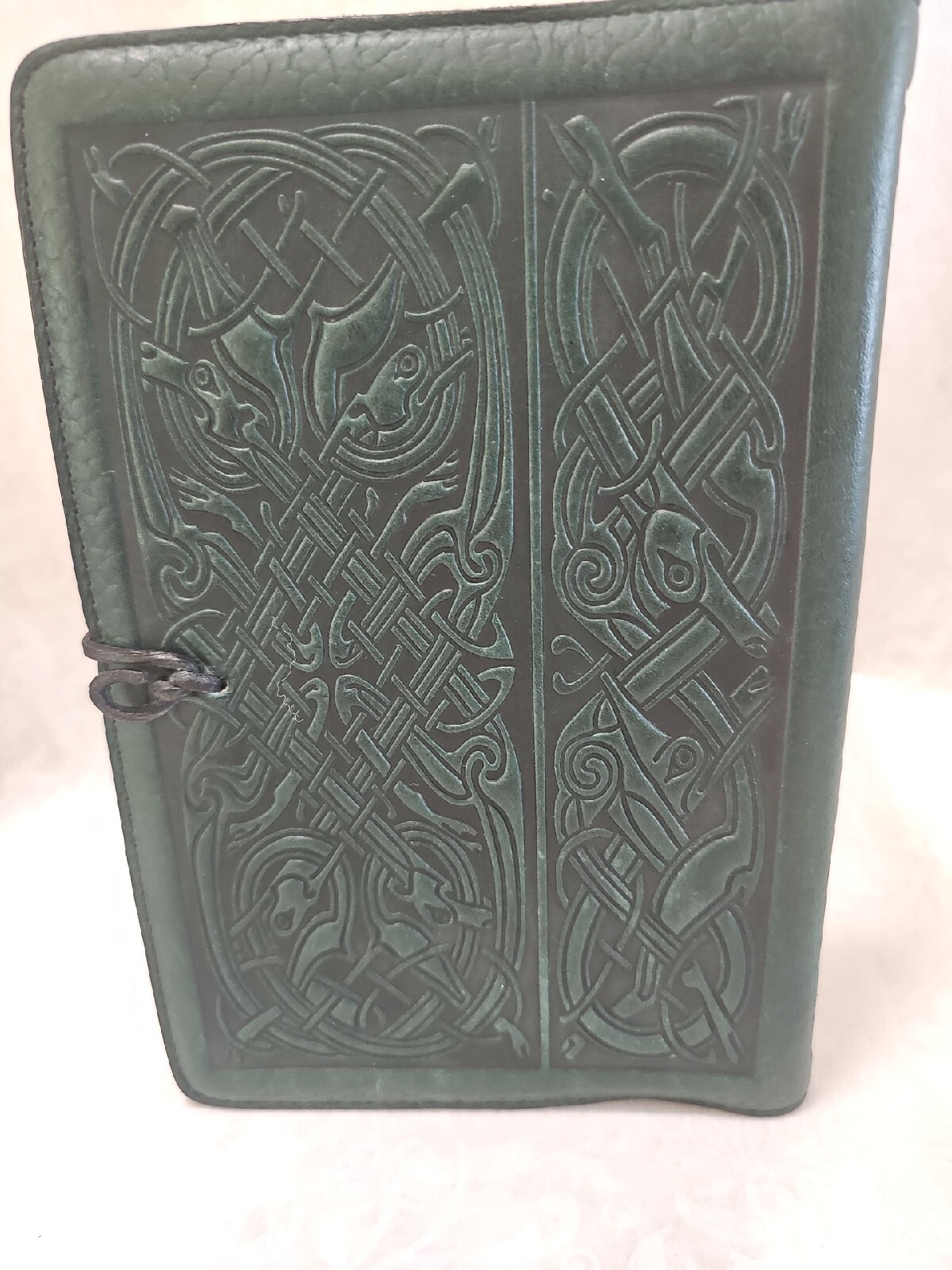 Oberon Design Leather Book Journal Cover 6″ x 9″ Celtic Hunter GREEN