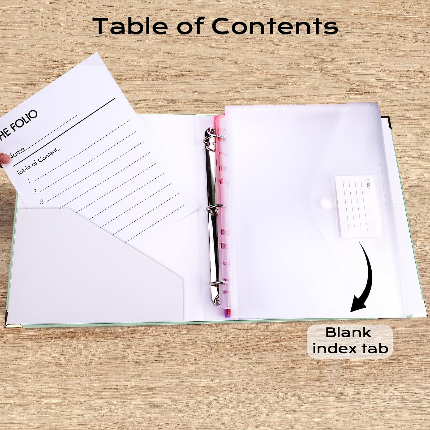 Important Document Organizer with 9 Pockets, Aesthetic Folio Folders 3-Ring Acco