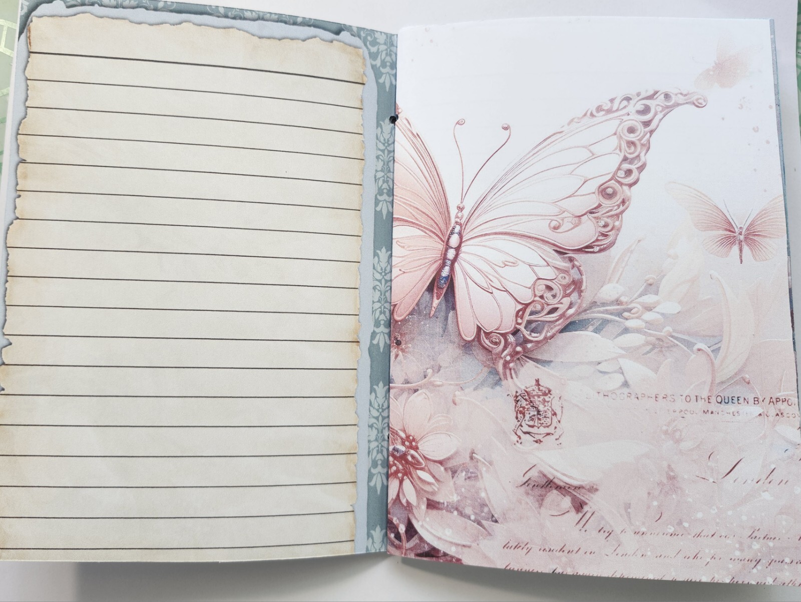 Junk Journal Booklet “BEAUTIFUL BUTTERFLIES” HANDMADE Cards, Pockets, Ephemera