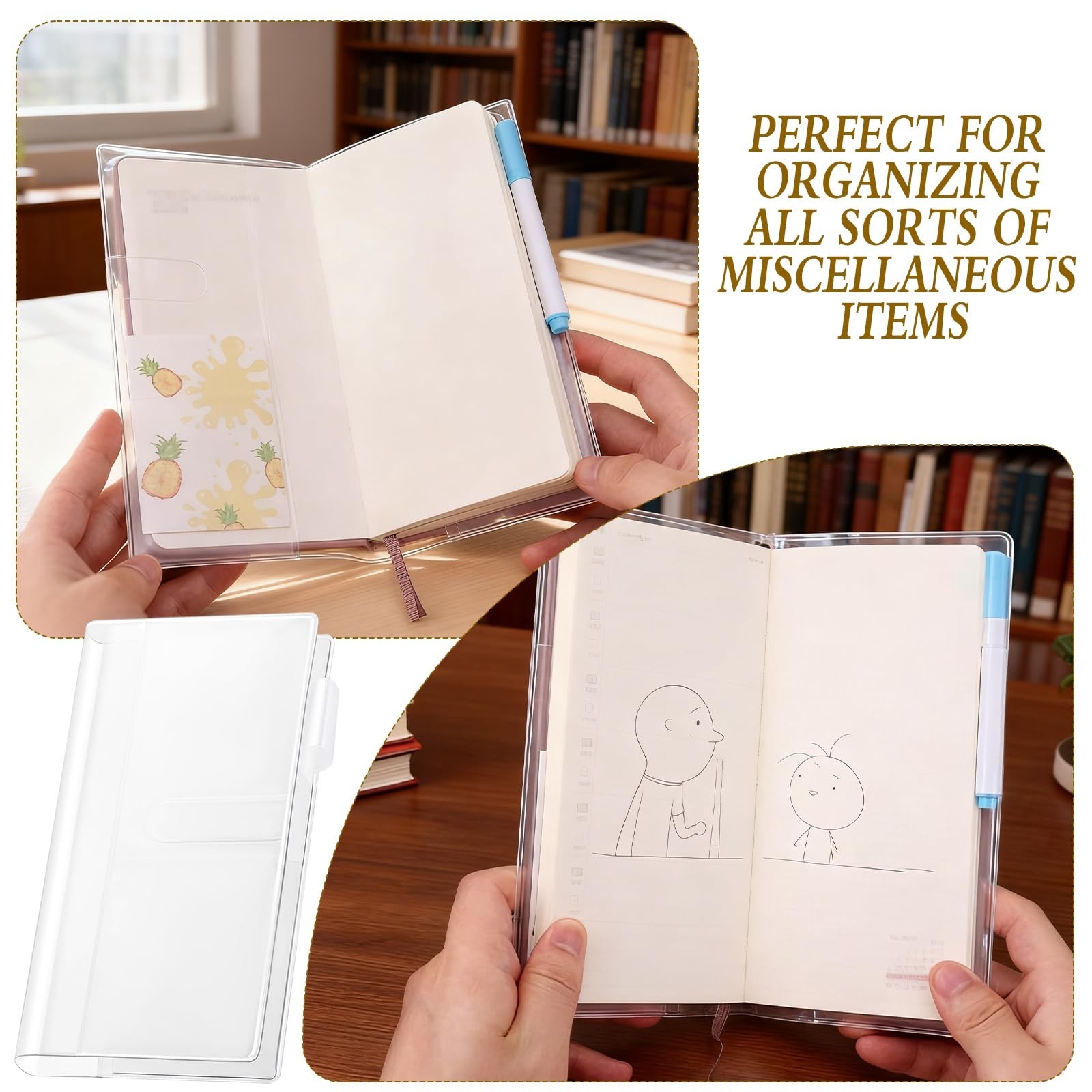 4-Pack Weekly Planner Cover Protectors – 8”x7.6” Waterproof Clear Sleeves