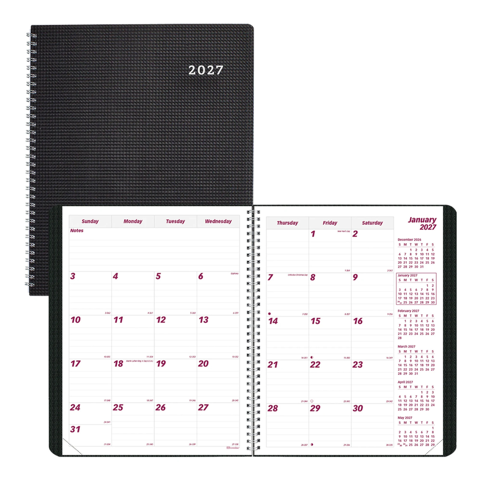 2026-2028 Brownline 14-Month DuraFlex Monthly Planner, 11″ x 8-1/2″, Black