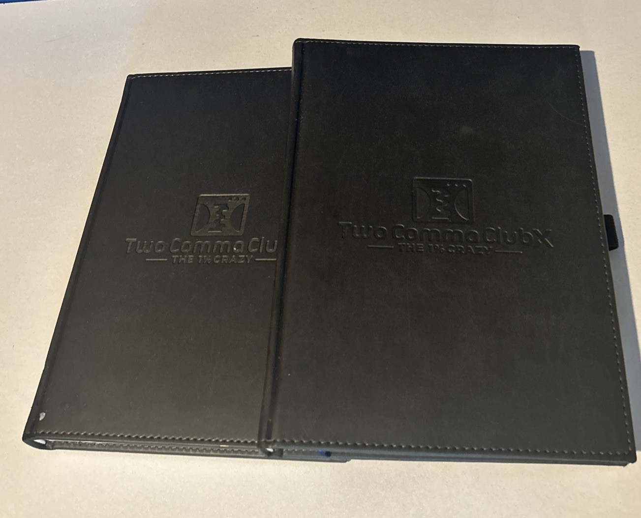 Two Comma ClubX Padfolio Leather Portfolio Organizer Black ClickFunnels Lot Of 2