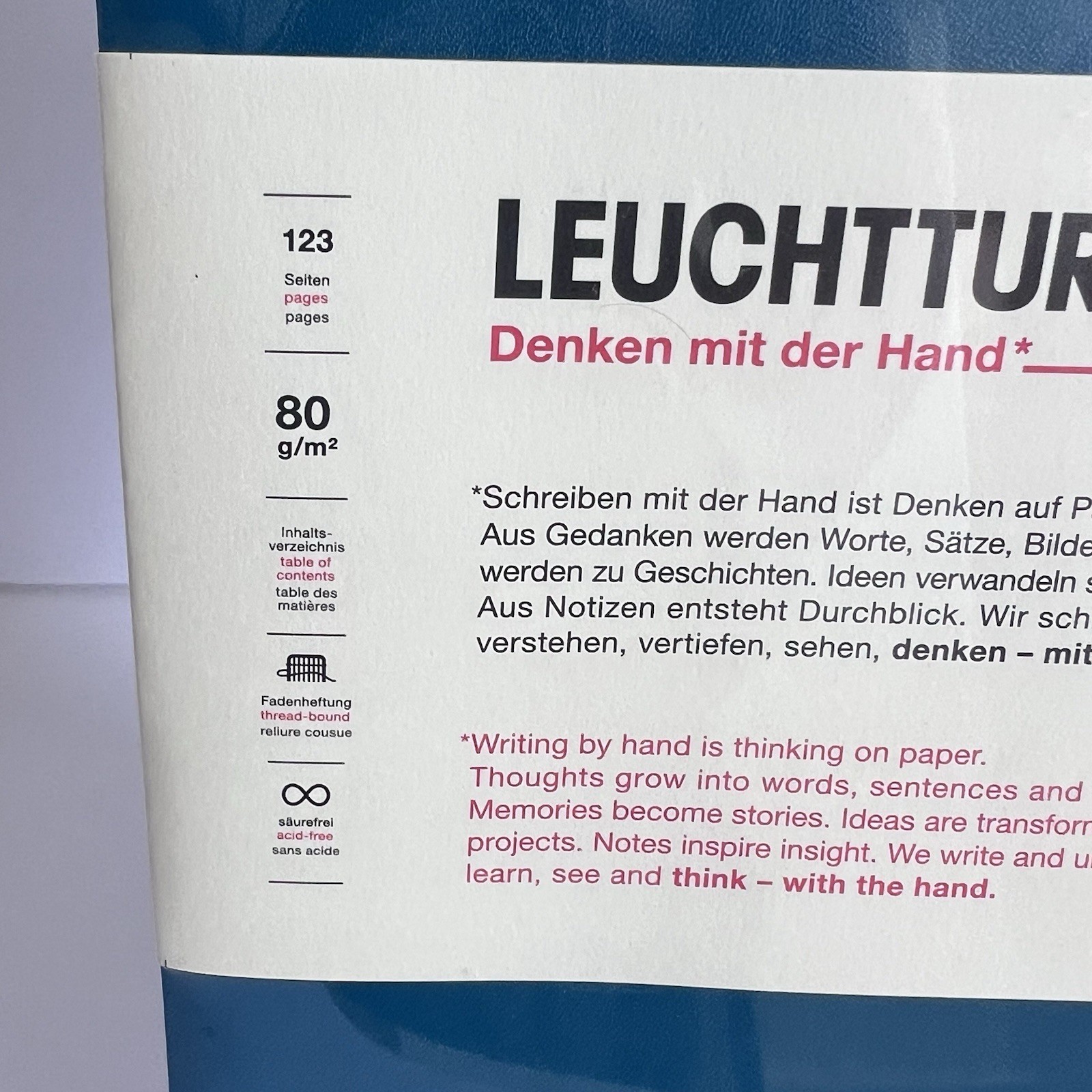 LEUCHTTURM1917 B5 Lined Notebook Softcover 80g – 123 pages – Pacific – Sealed