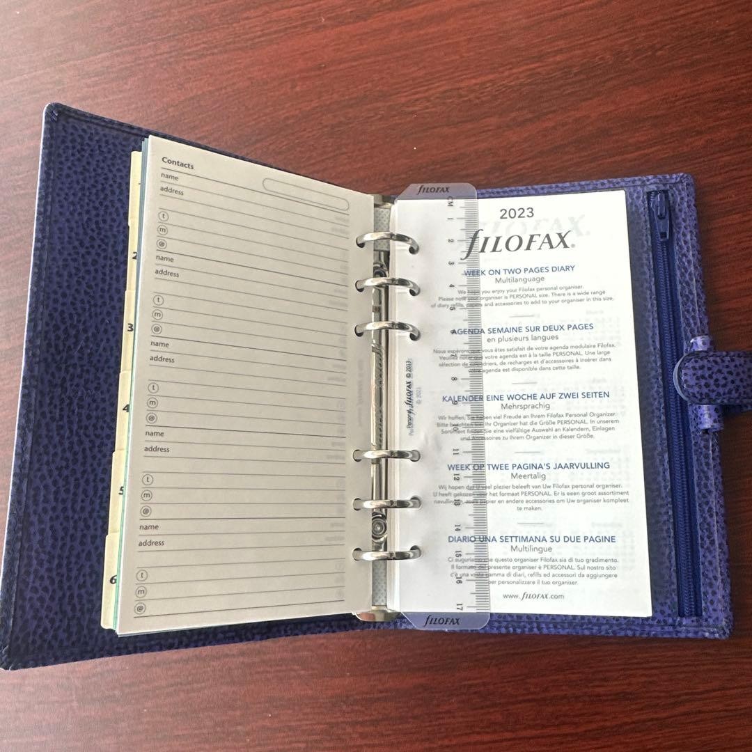 Filofax Finsbury Purple Leather System Organizer Planner Used
