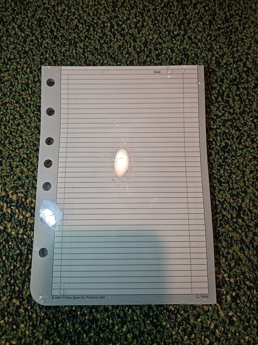 Vintage 1994 Franklin Quest Planner Refill Paper CL Cut Away Daily Record #10946