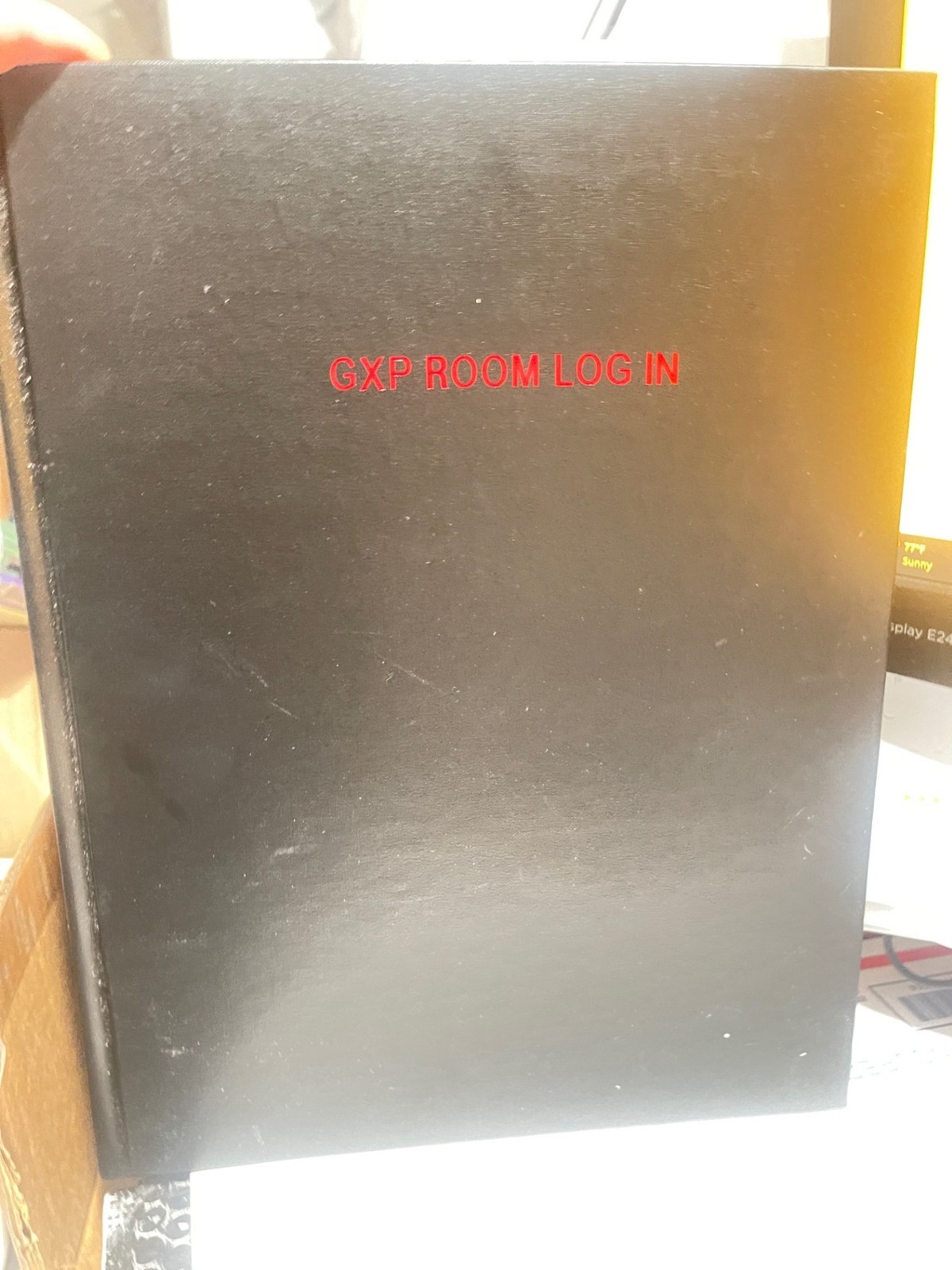 GXP ROOM LOG IN, VISITOR LOG NOTEBOOK/RECORD Previous company 144 pages(K17