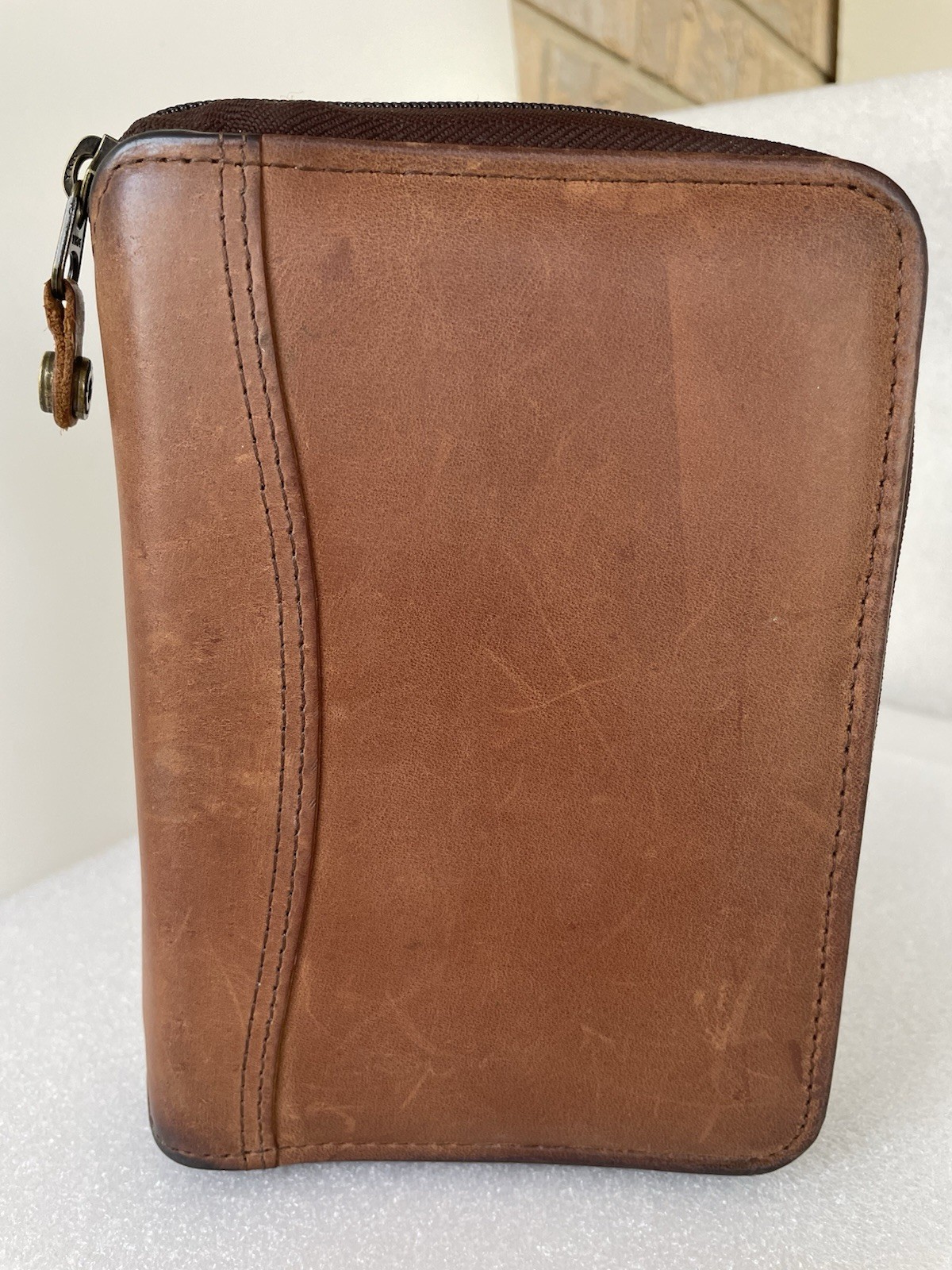 Vtg.1996 ~ Franklin Covey Space Maker ~6 Ring Binder/Planner Brown Leather ~ USA