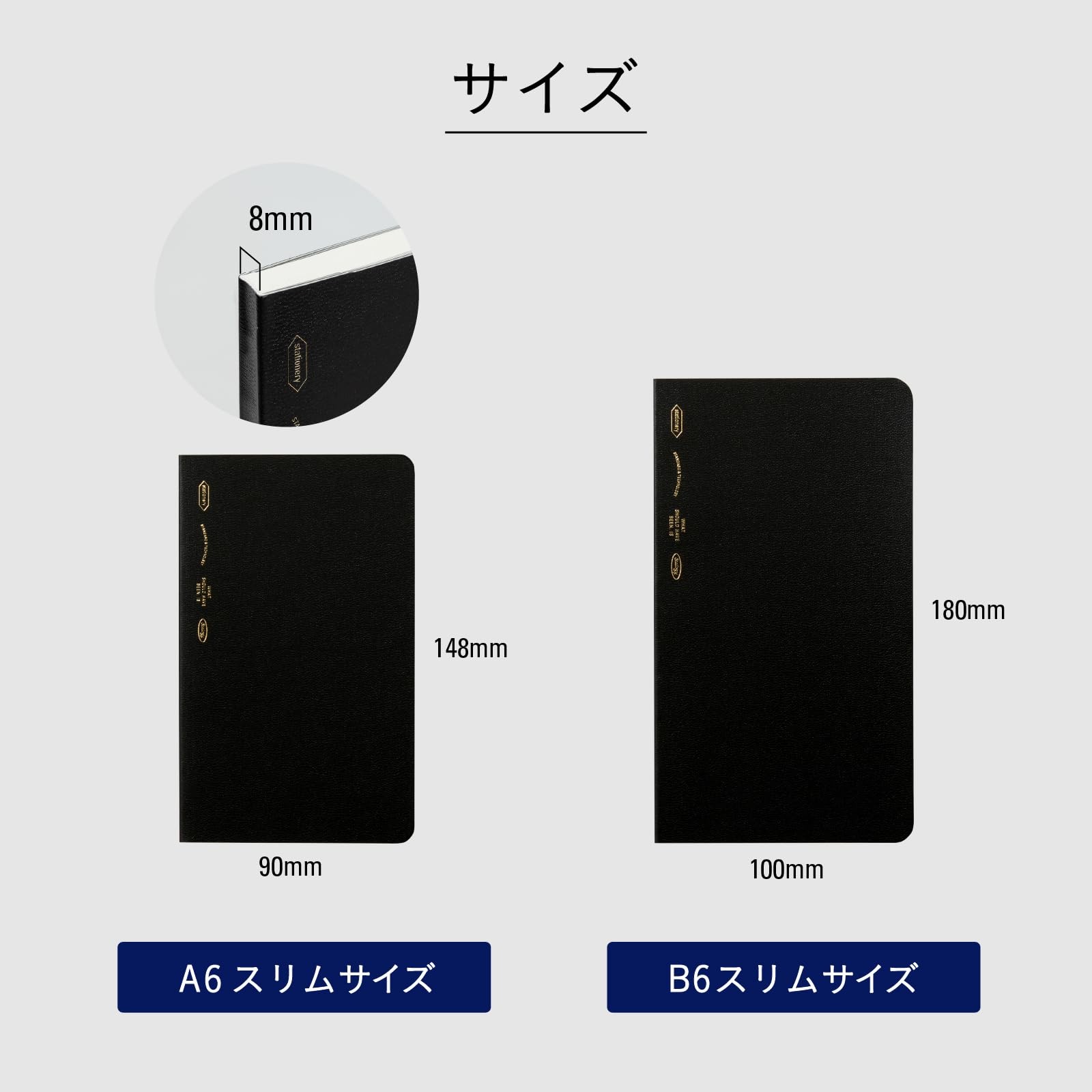 Nitoms STALOGY Notebook B6 Slim Grid 1/2 Year Notebook Black SS1022