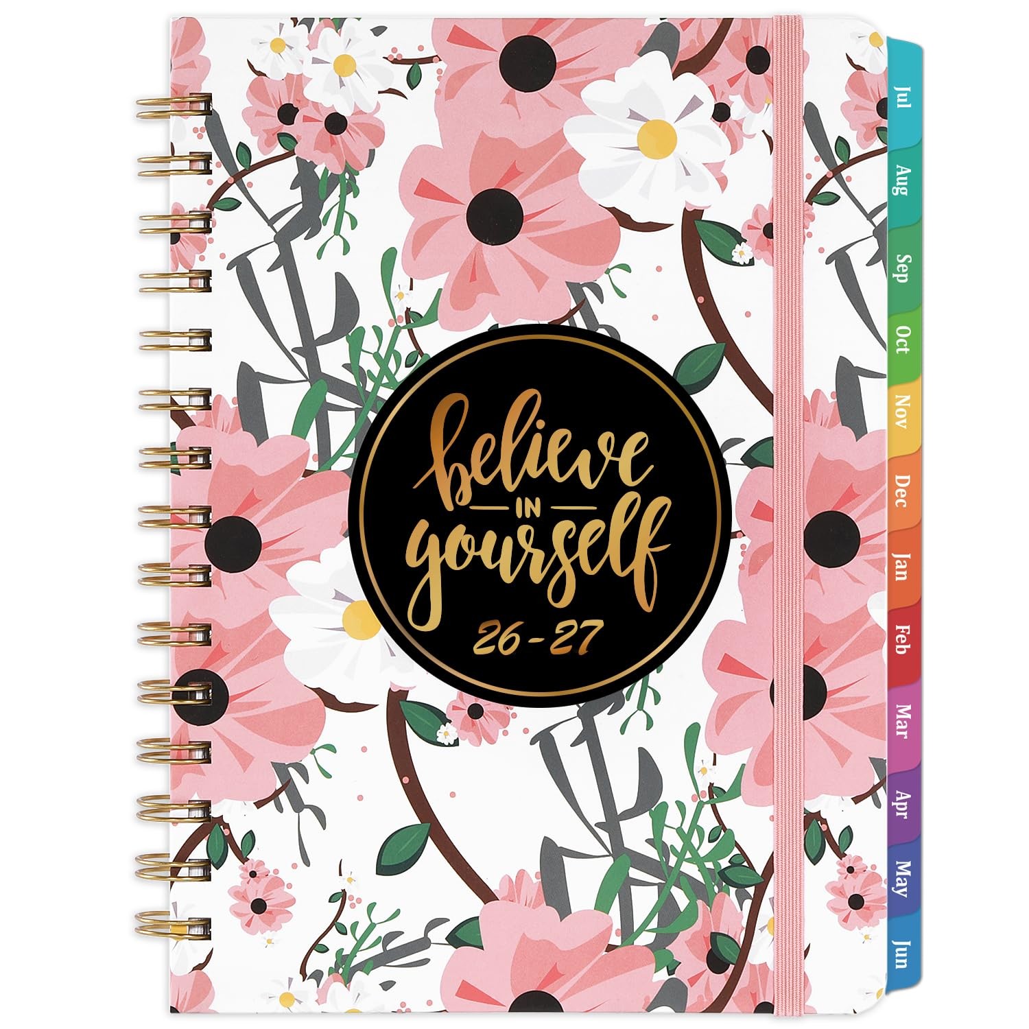 2026-2027 Planner – Weekly & Monthly with Tabs, A5, pink