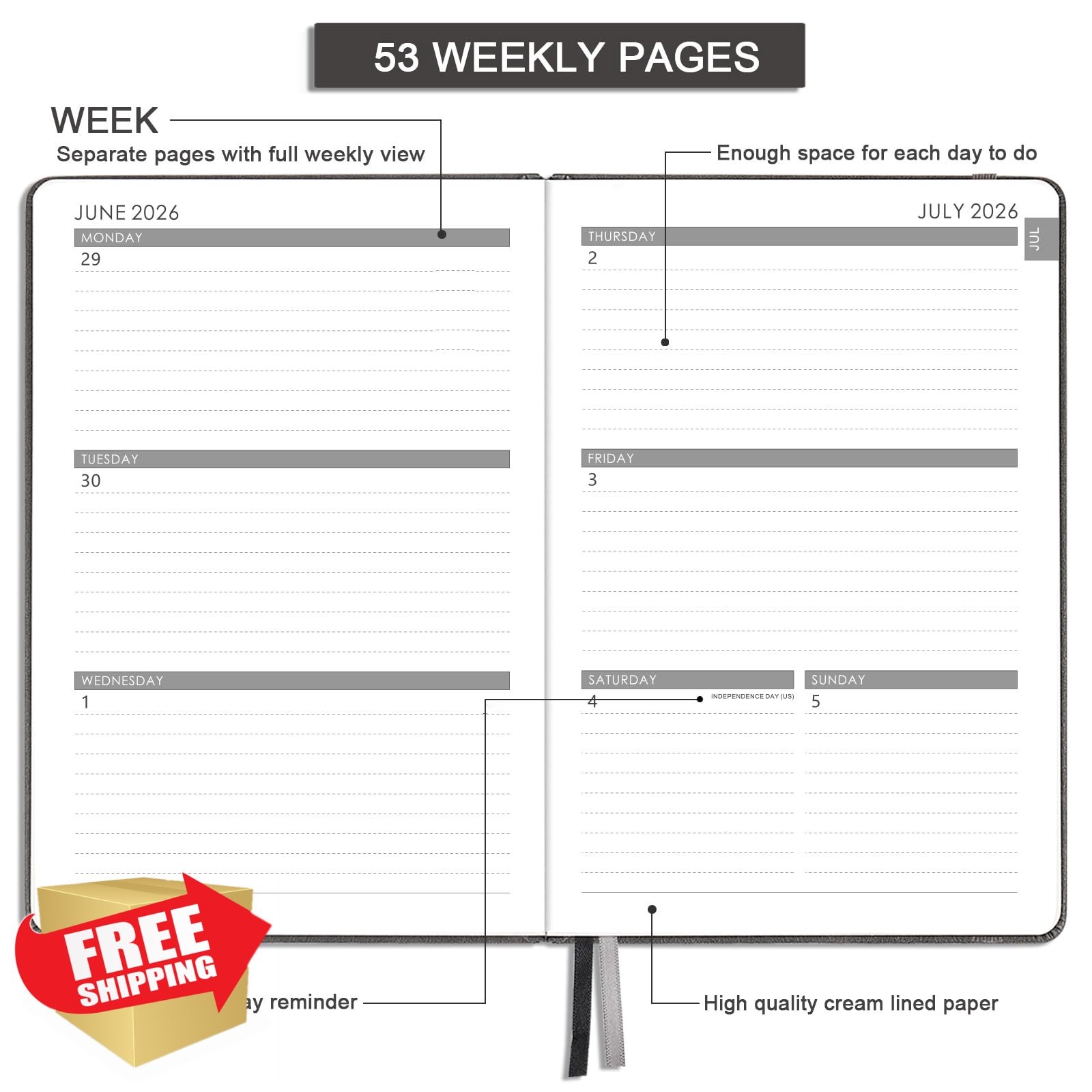 Artfan Planner 2026-2027 Grey Weekly Monthly