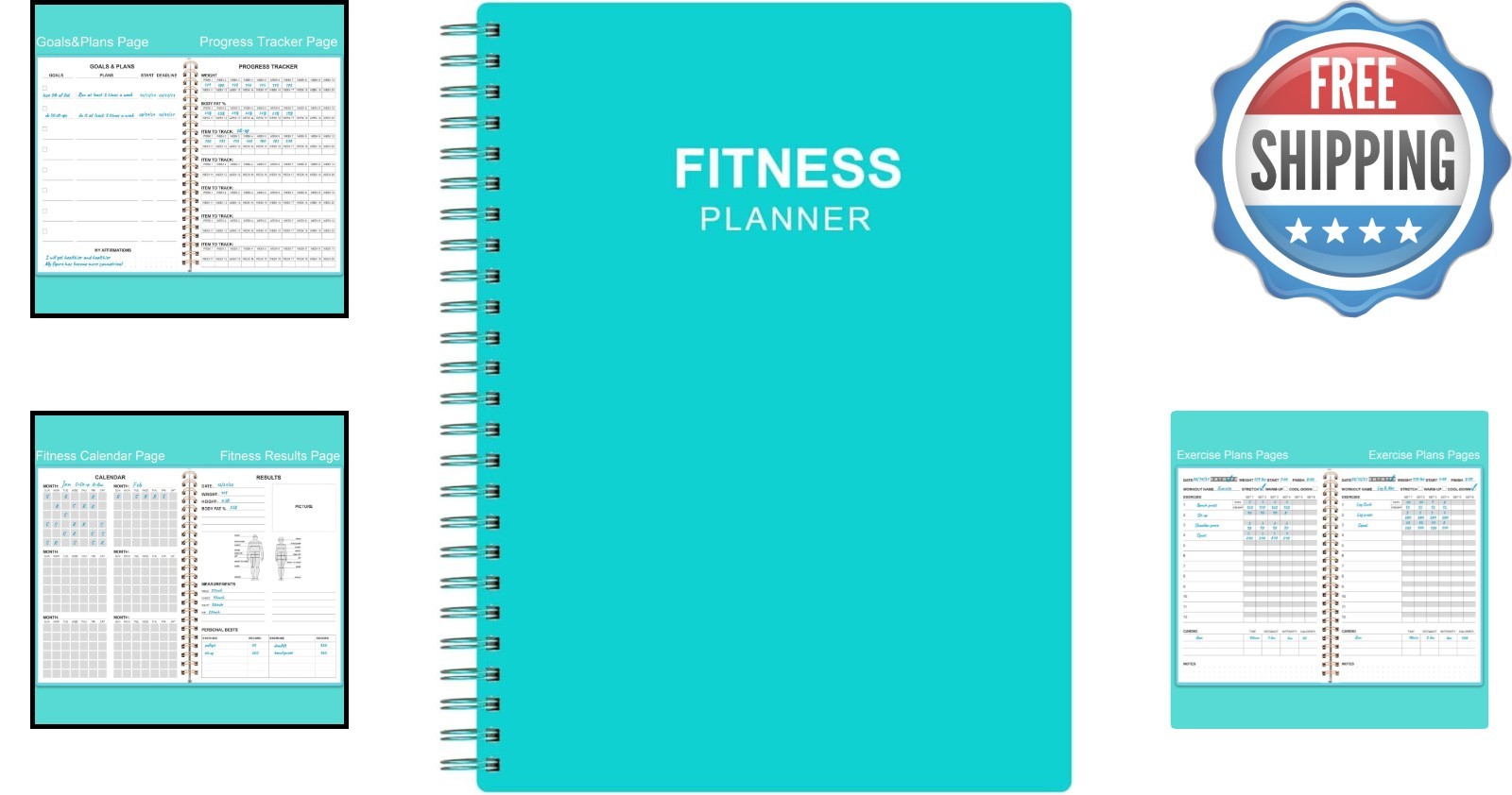 Portable A5 Fitness Journal – 136 Pages for Effective Weight Loss & Gym Tracking